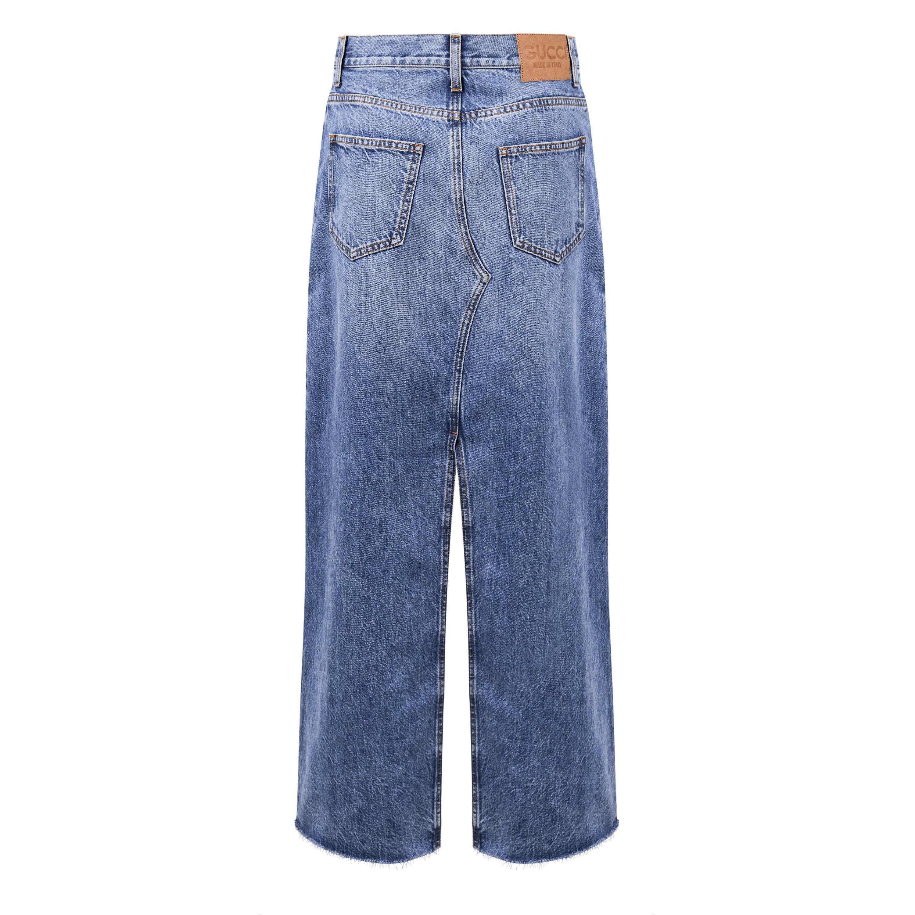 Blue/Mix - Gucci - Denim Midi Skirt - 2