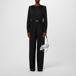 Gucci Wide Leg Jumpsuit With Crystal G Belt