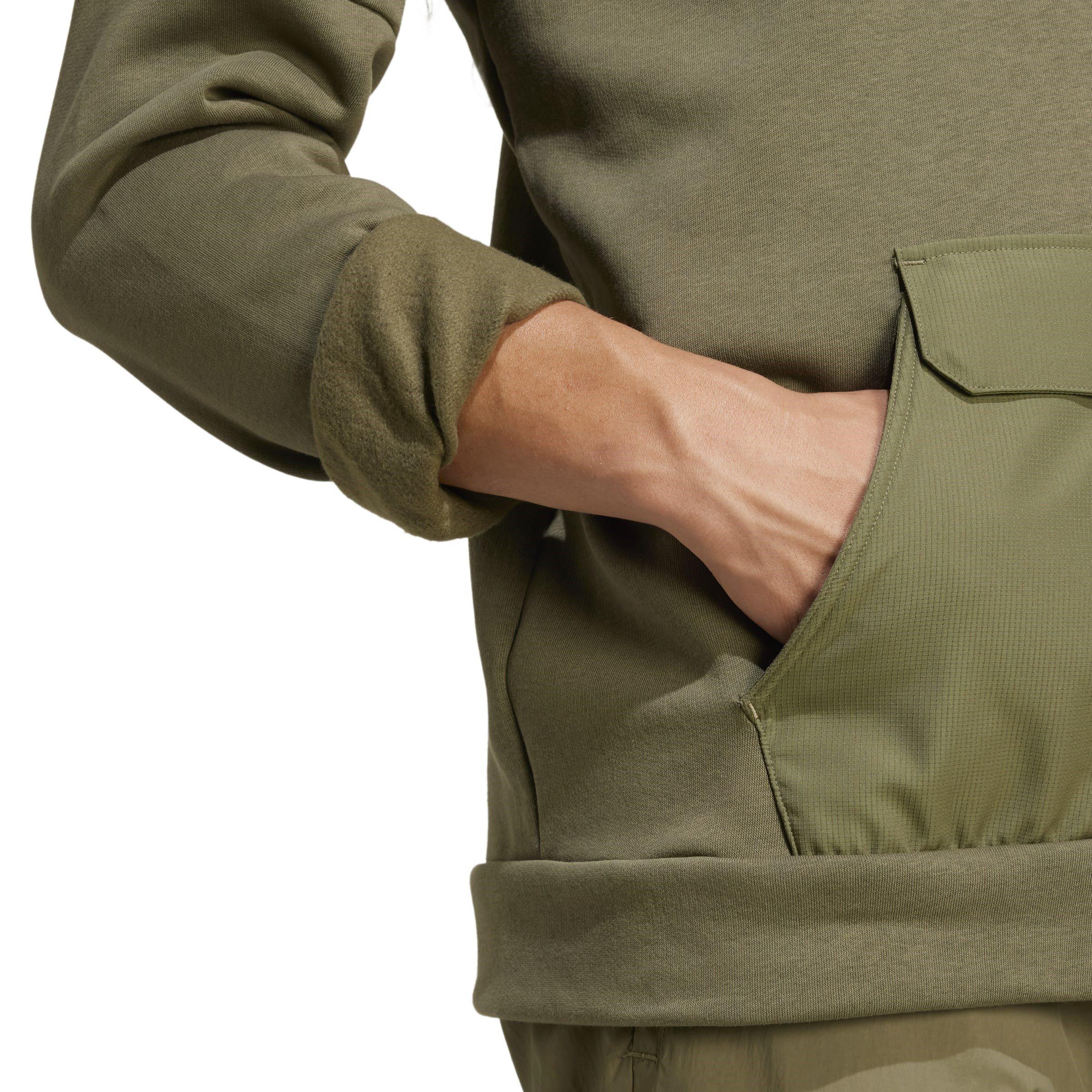 Khaki - adidas - Quarter Zip Tech Track Jacket Mens - 4