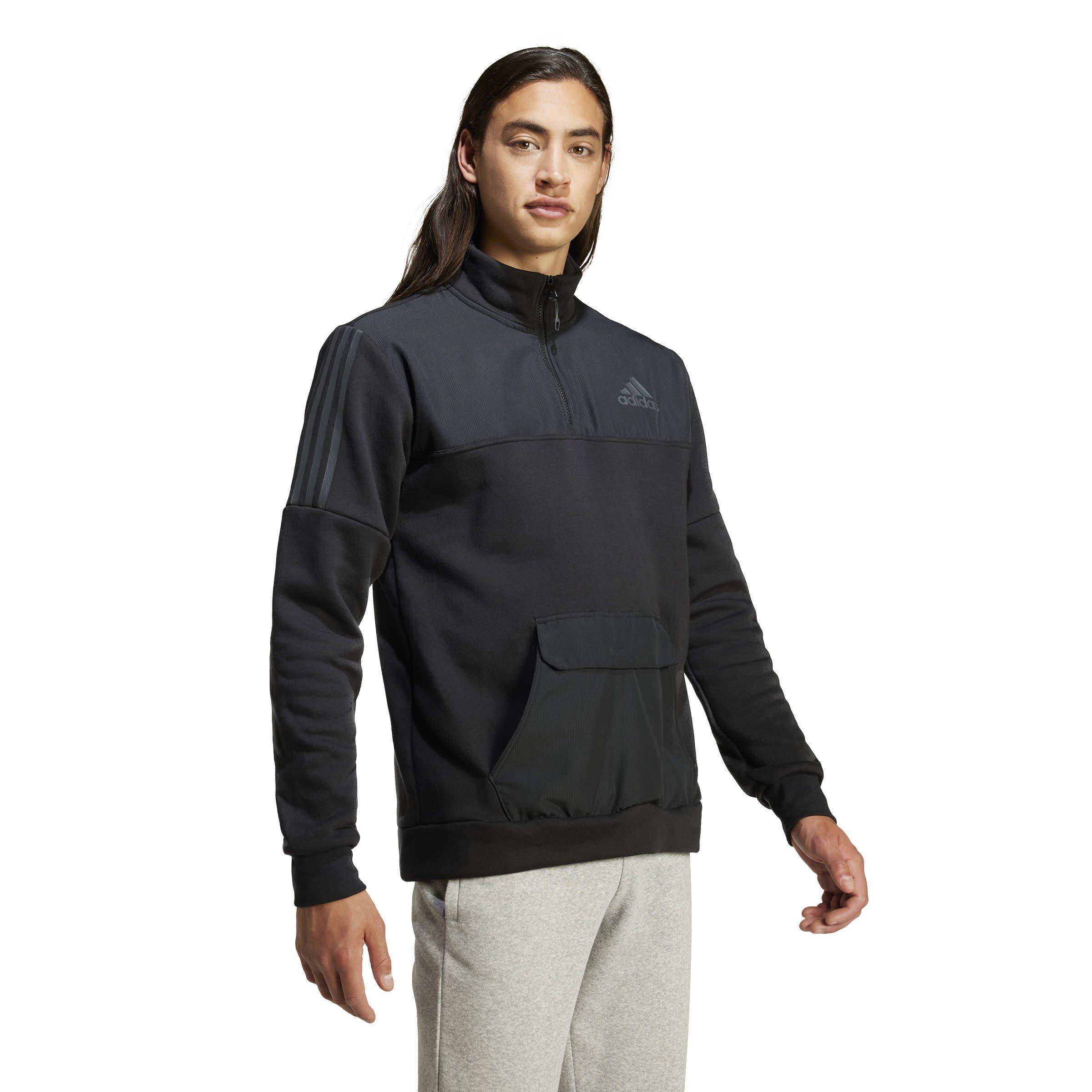 Black - adidas - Quarter Zip Tech Track Jacket Mens - 5