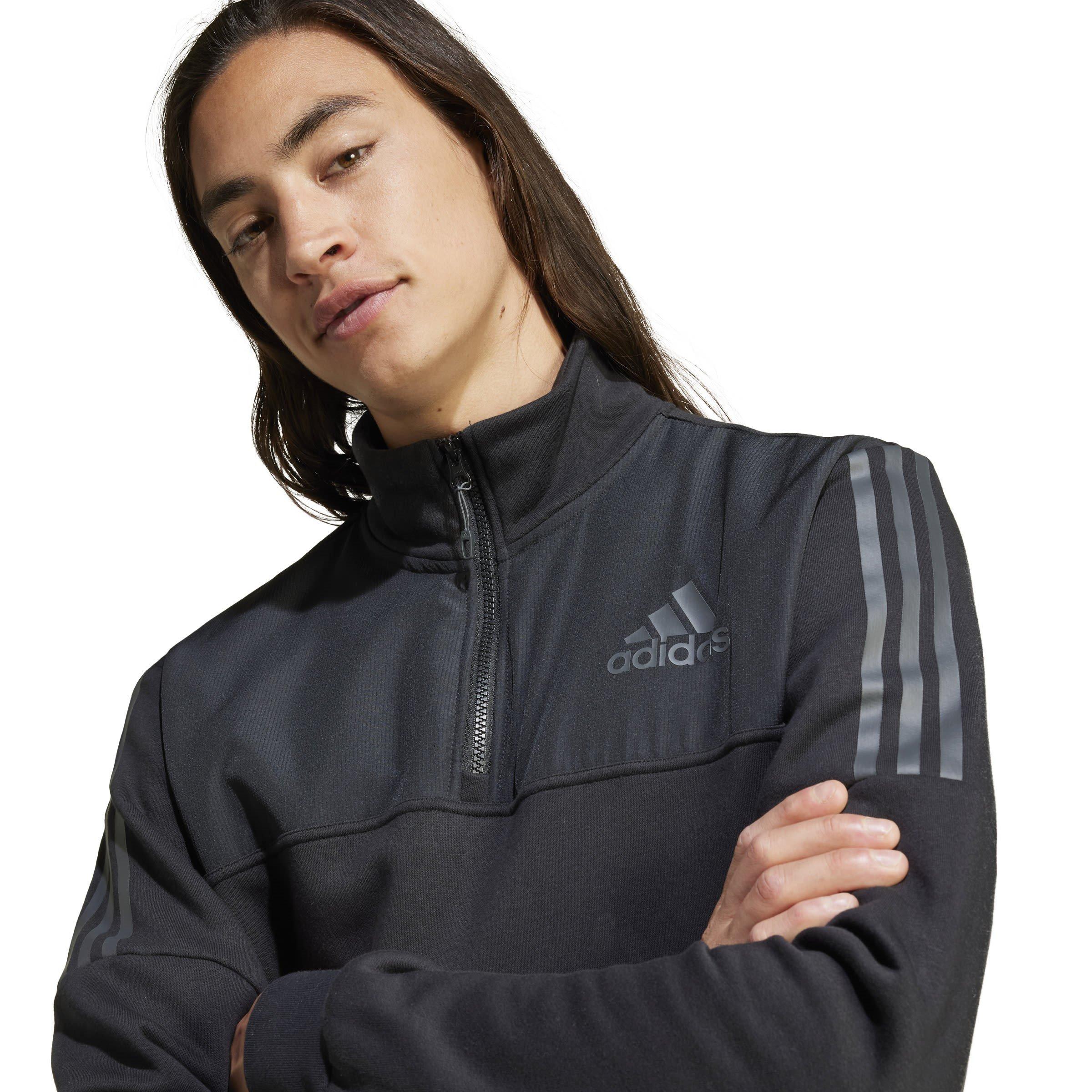 Black - adidas - Quarter Zip Tech Track Jacket Mens - 6