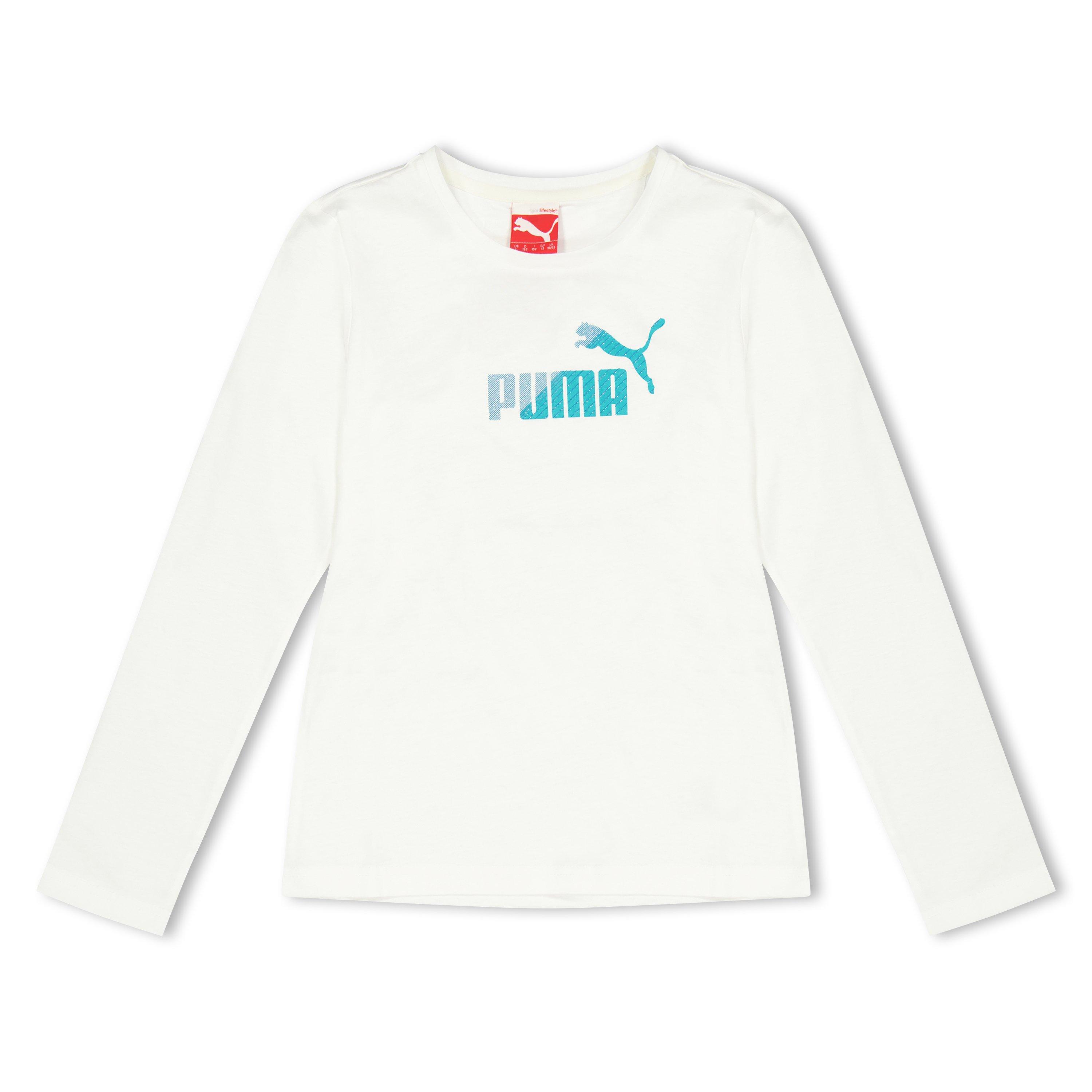 Puma Boys Ls Tee Juniors - White - 9-10 (M)