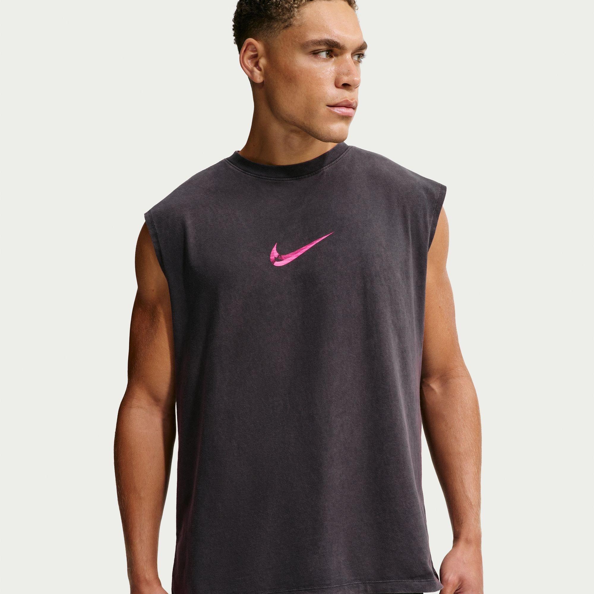 Sort/HyperPink - Nike - Men's PRO Dri-FIT Crew-Neck Sleeveless Slim-Fit Vest - 1