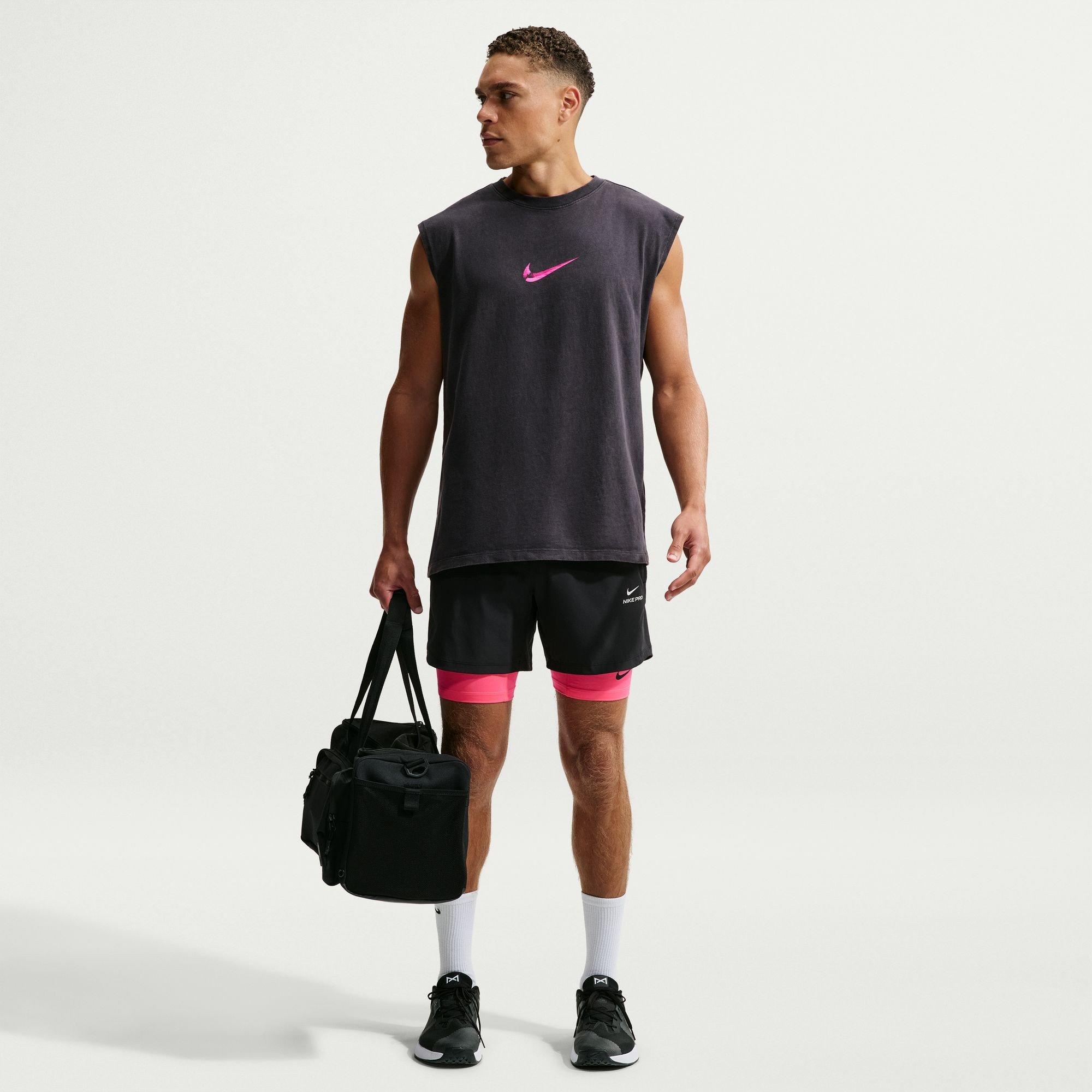 Sort/HyperPink - Nike - Men's PRO Dri-FIT Crew-Neck Sleeveless Slim-Fit Vest - 3