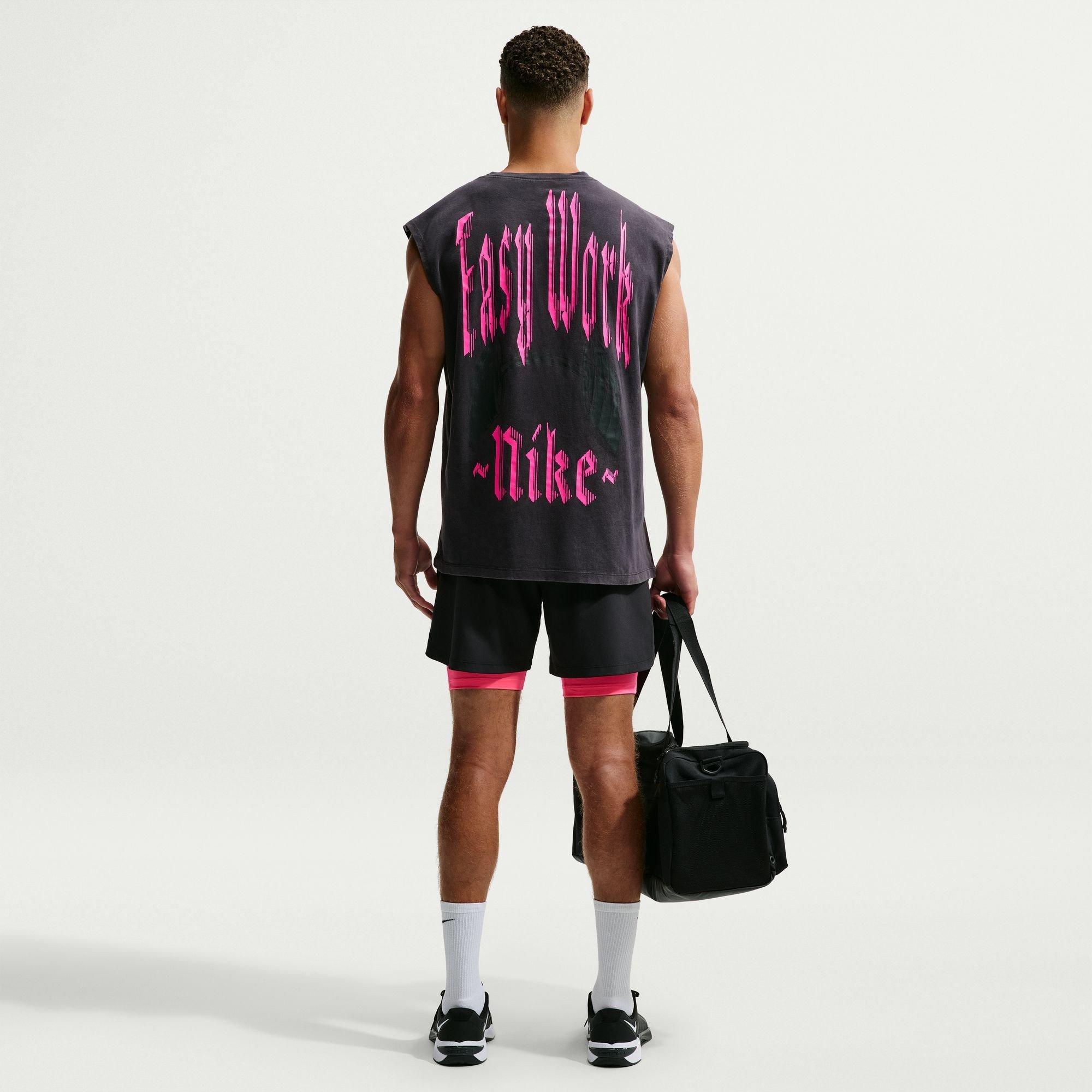 Sort/HyperPink - Nike - Men's PRO Dri-FIT Crew-Neck Sleeveless Slim-Fit Vest - 4