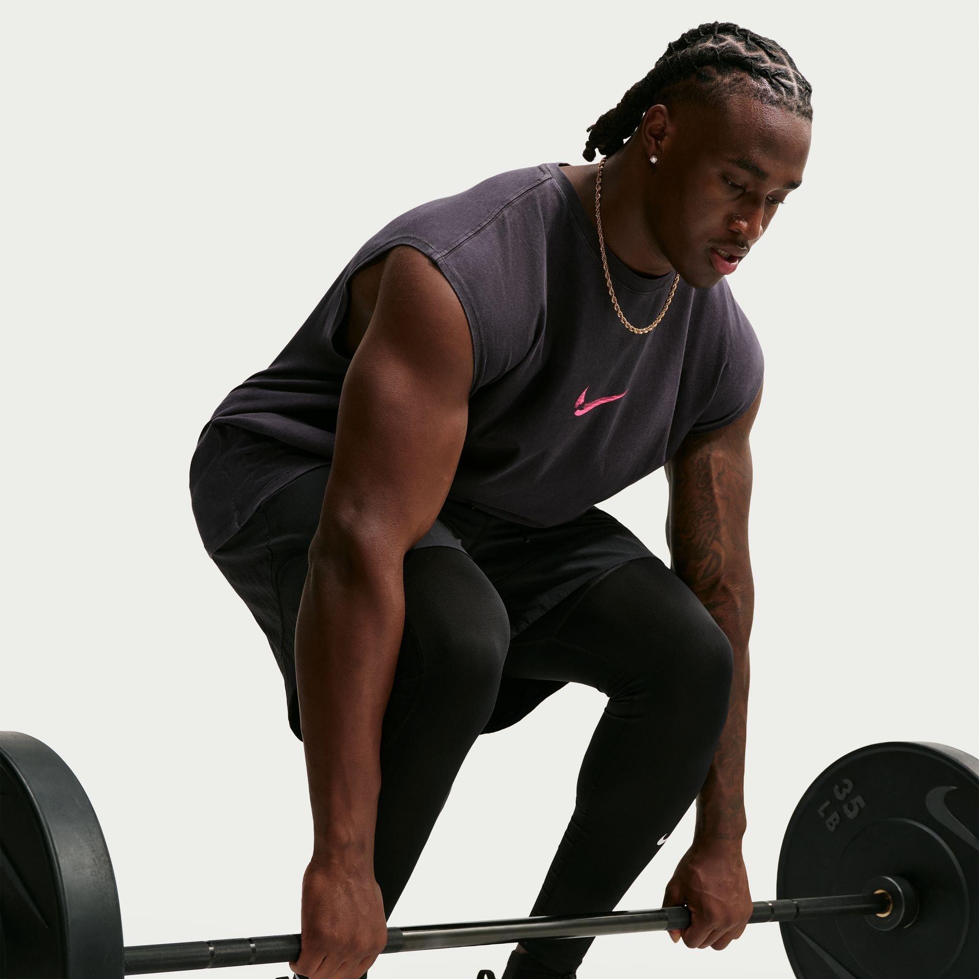 Sort/HyperPink - Nike - Men's PRO Dri-FIT Crew-Neck Sleeveless Slim-Fit Vest - 10