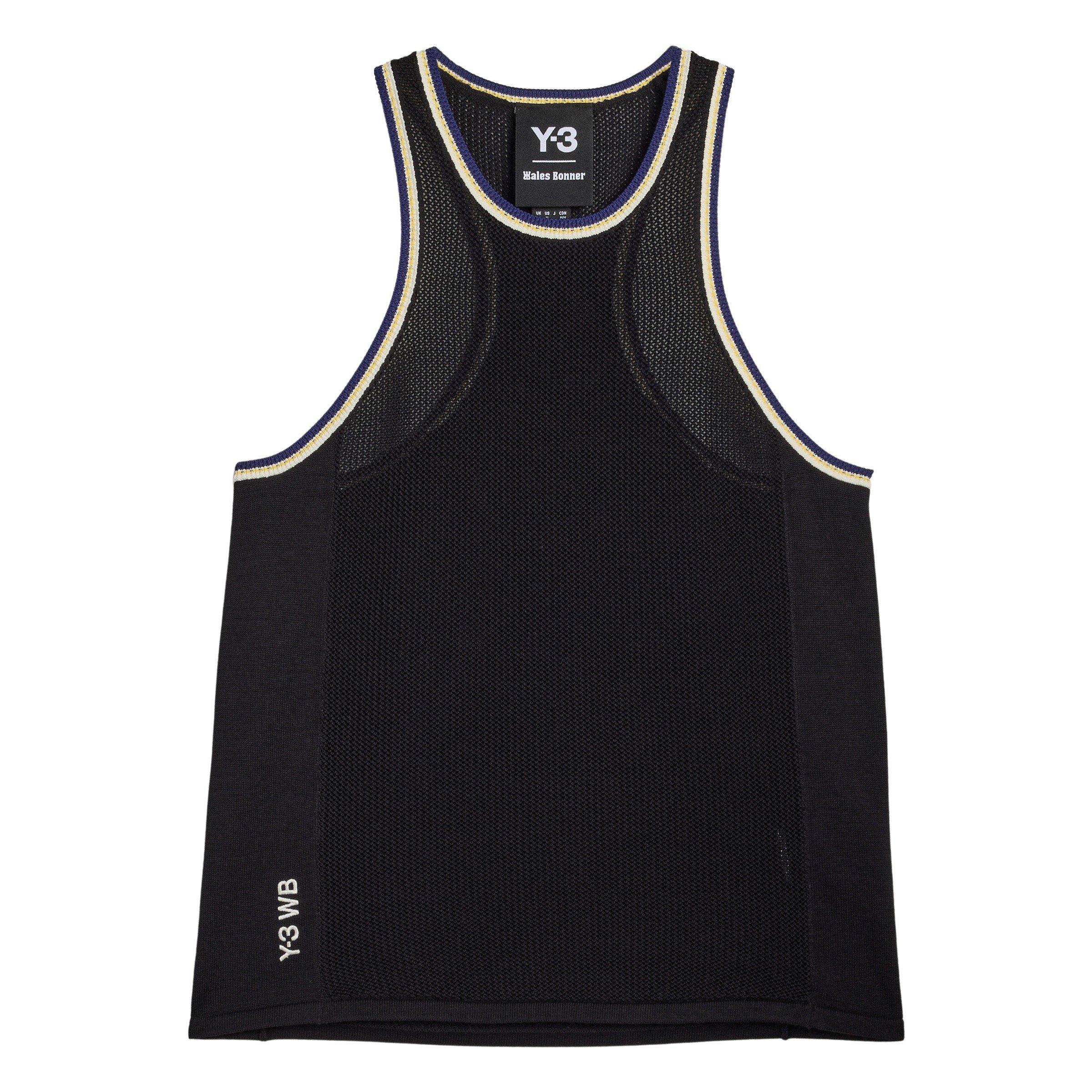 Black - adidas Originals - Mens Wales Bonner Y3 Knitted Tank Vest - 1