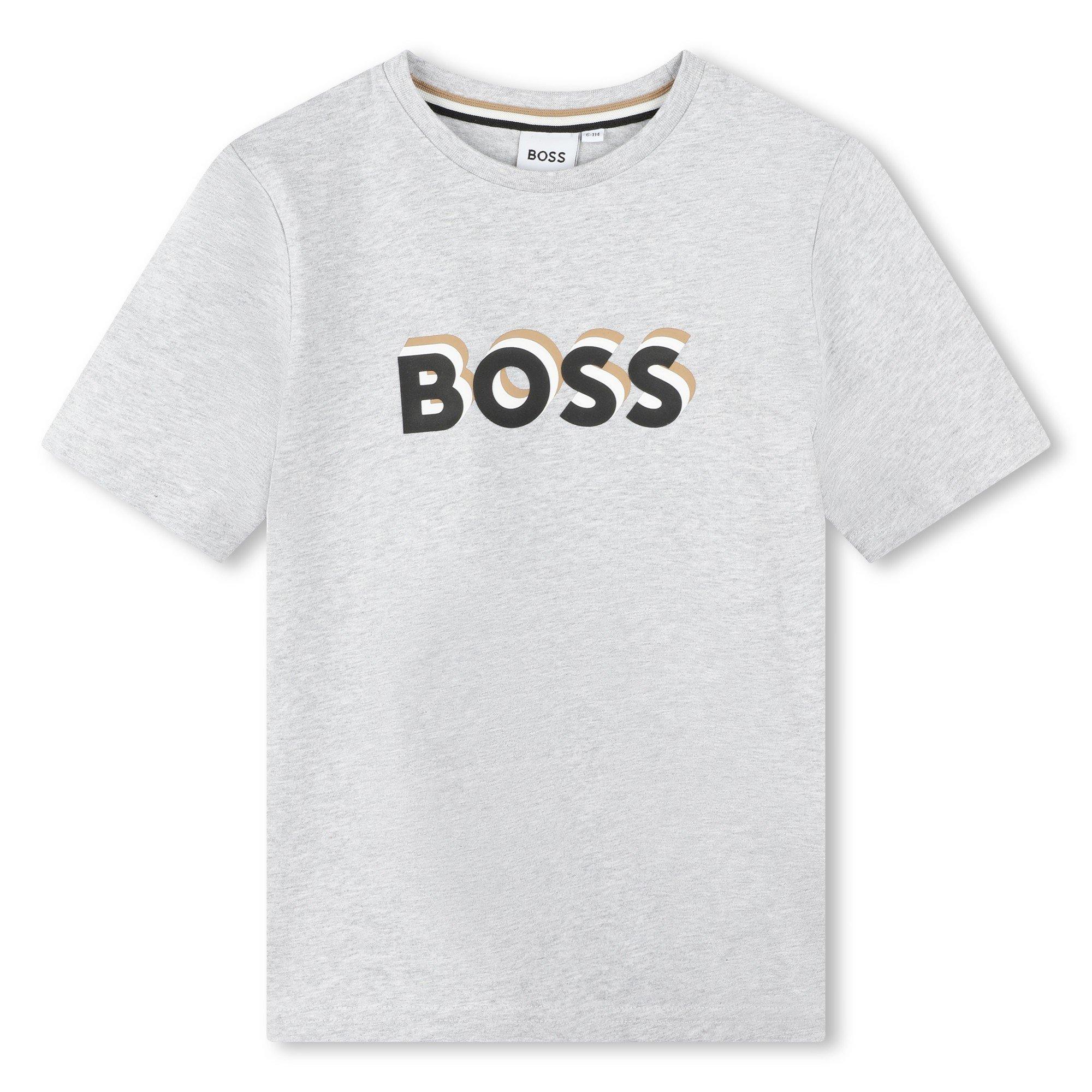 Grey A32 - Boss - Kids Bld Logo T-Shirt, Bold Design - 1