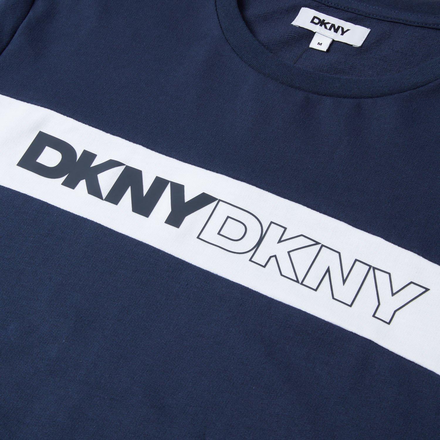 Navy - DKNY - DKNY Mens Long Sleeve Lounge Top Braves - 3