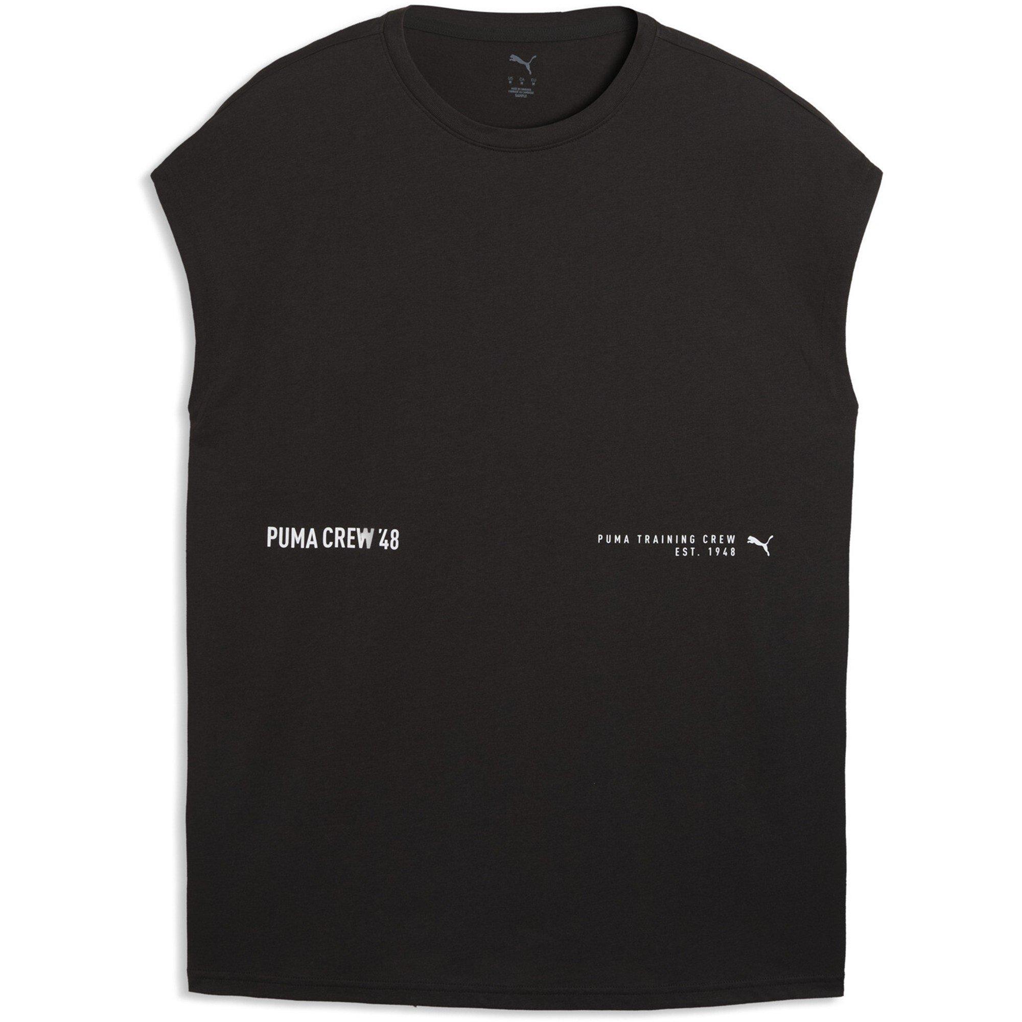 Puma Men's Graphic Cutoff Tank Vest - Black Puma Black - XS