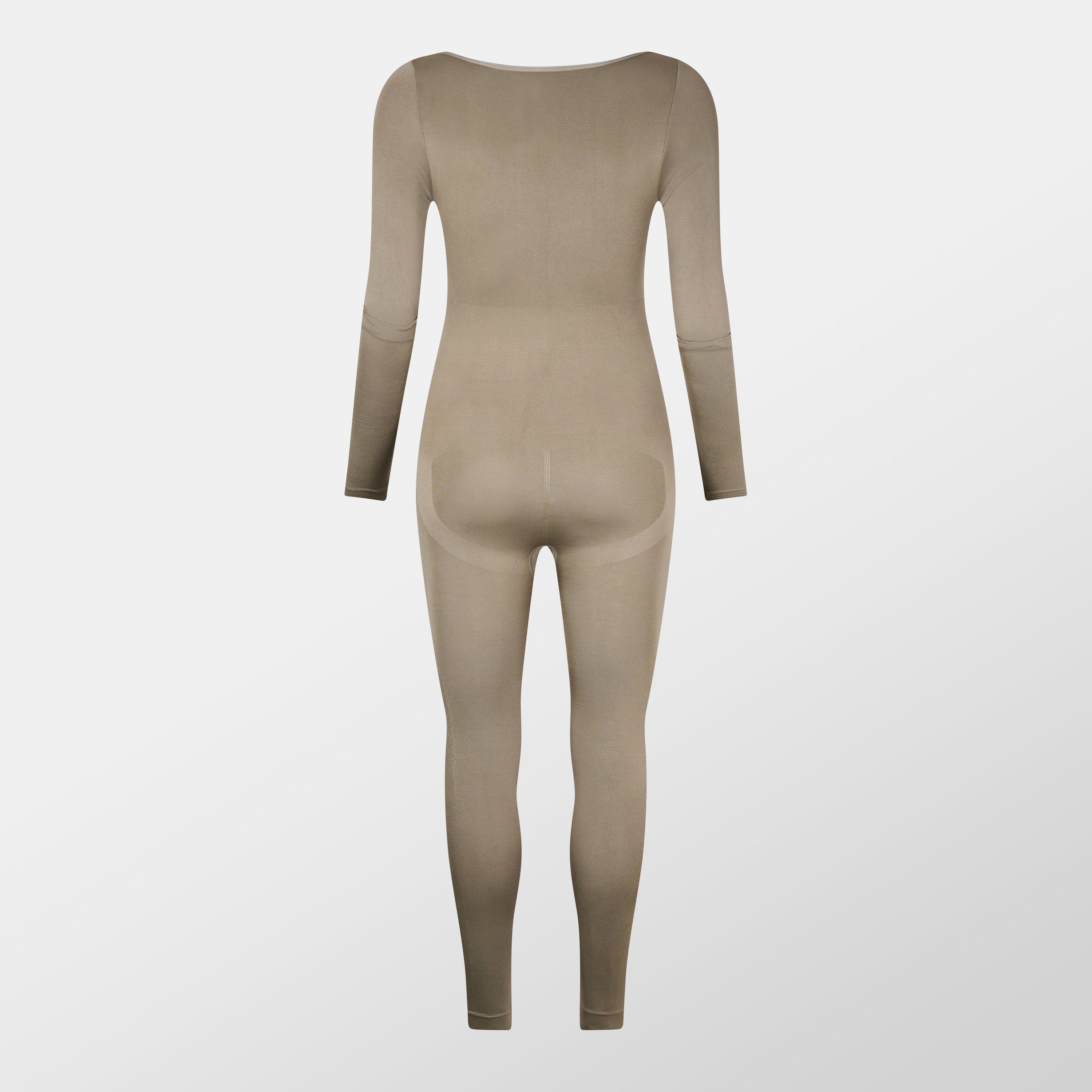 Olive - Missy Empire - Seamless Long Sleeve Plunge Jumpsuit Womens - 2