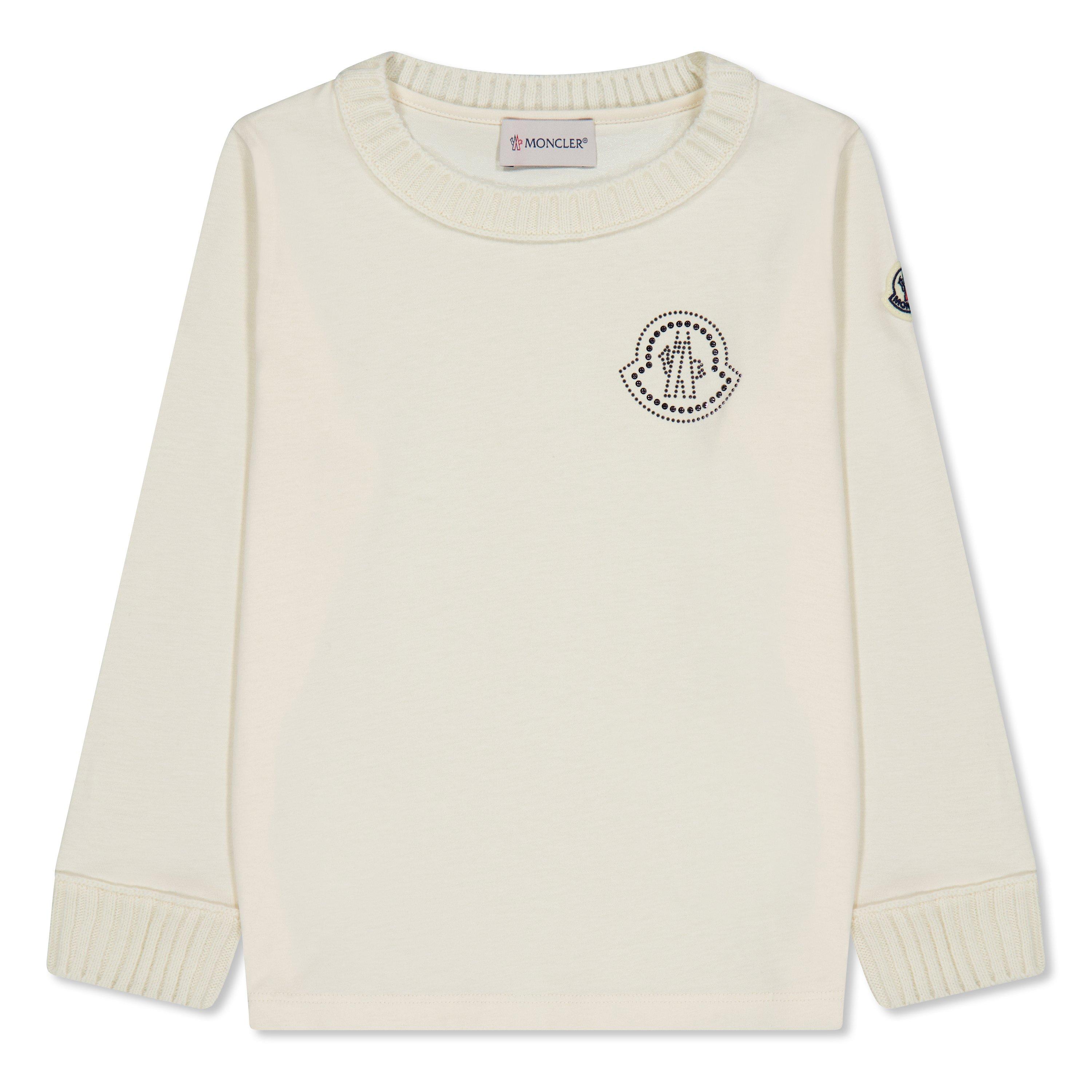 キッズ用トップス MONCLER Sweatshirt with studded logo (J29548G00021 544) Moncler | Studded Long Sleeve T-Shirt Juniors | Long Sleeve