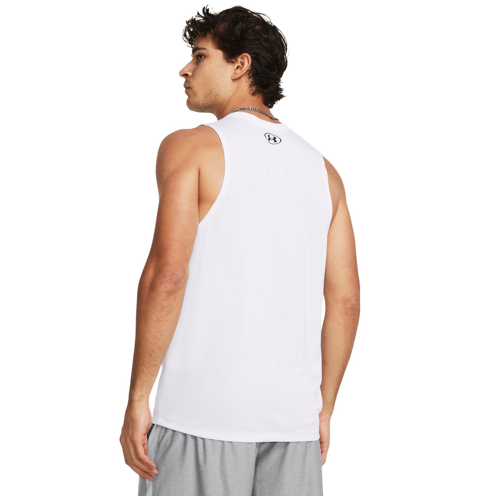White/Black - Under Armour - Under Tech 2.0 Tank Top Mens - 4