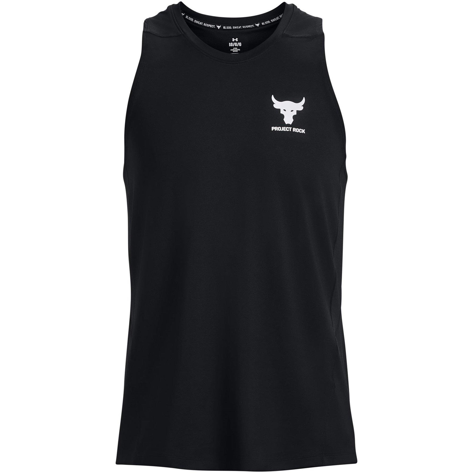 Zwart/Wit - Under Armour - Project Rock TurfGear ArmourPrint Tank - 1