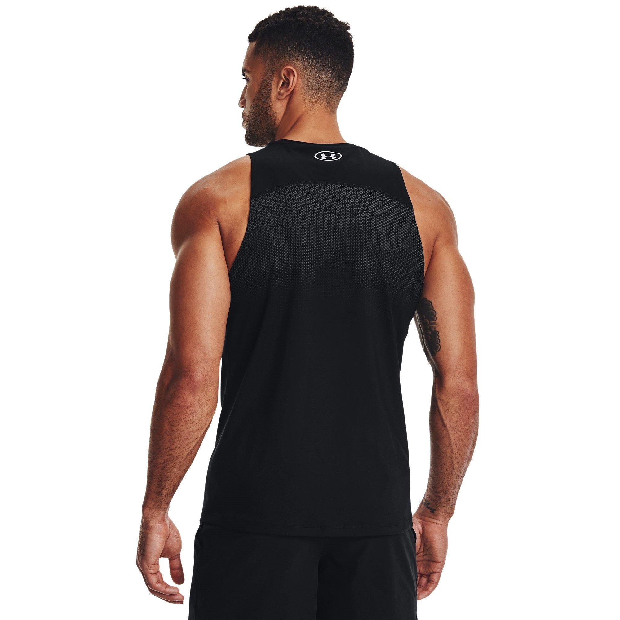Zwart/Wit - Under Armour - Project Rock TurfGear ArmourPrint Tank - 3
