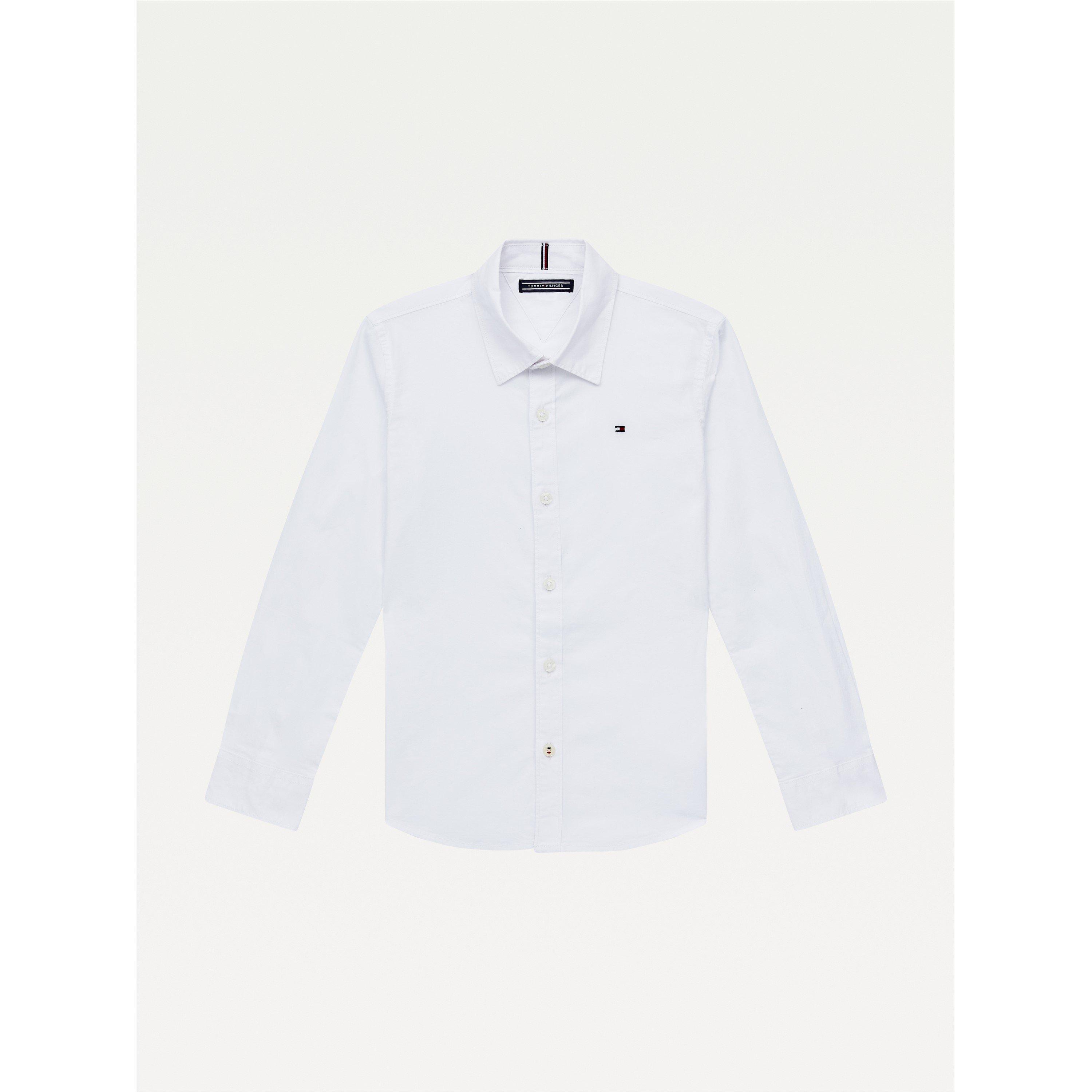Tommy Hilfiger Boys Kids' Long-Sleeve Solid Stretch T-Shirt - White - 8Y
