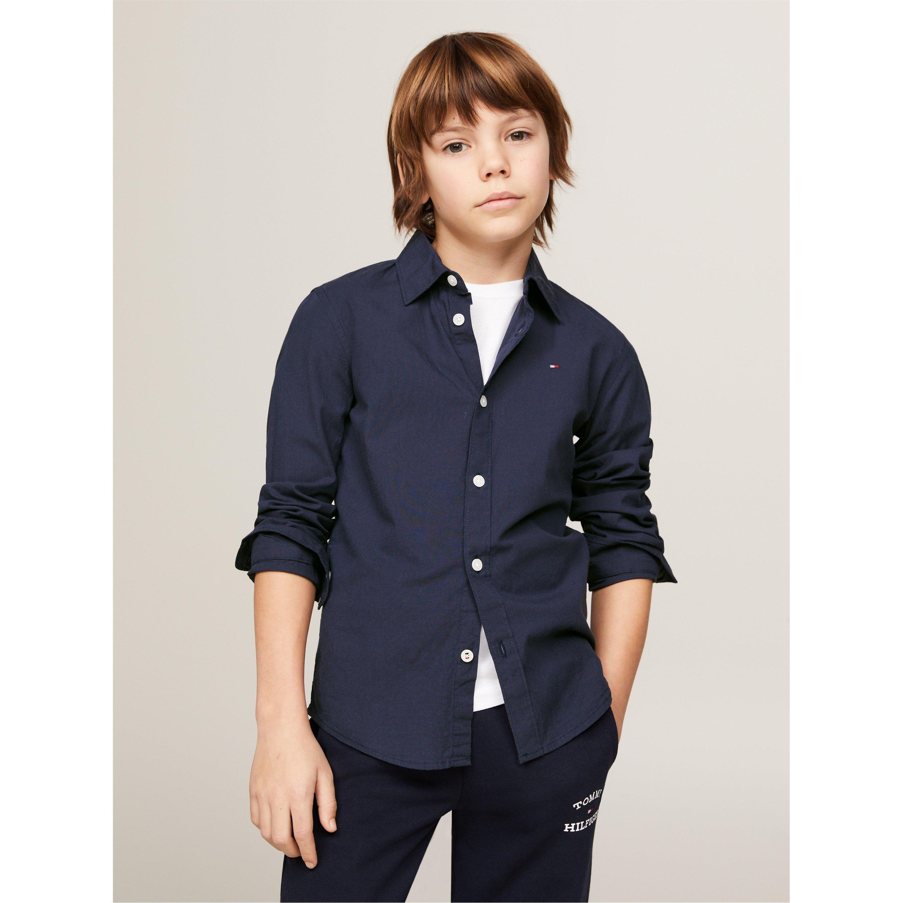 Twilight Navy - Tommy Hilfiger - Kids' Long-Sleeve Solid Stretch T-Shirt - 1