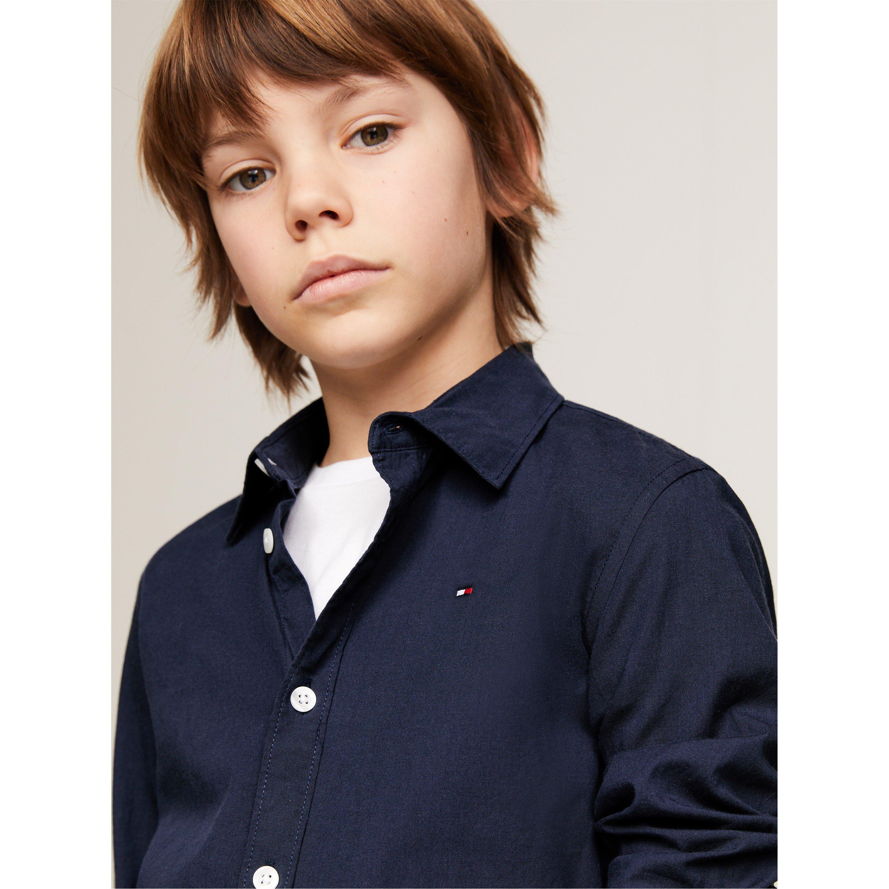 Twilight Navy - Tommy Hilfiger - Kids' Long-Sleeve Solid Stretch T-Shirt - 2