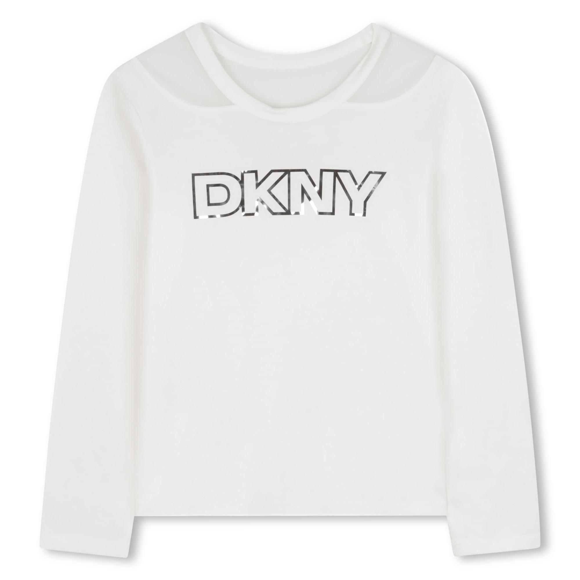 Dkny Girls Kids' Logo Long Sleeve T-Shirt - Cream - 6Y