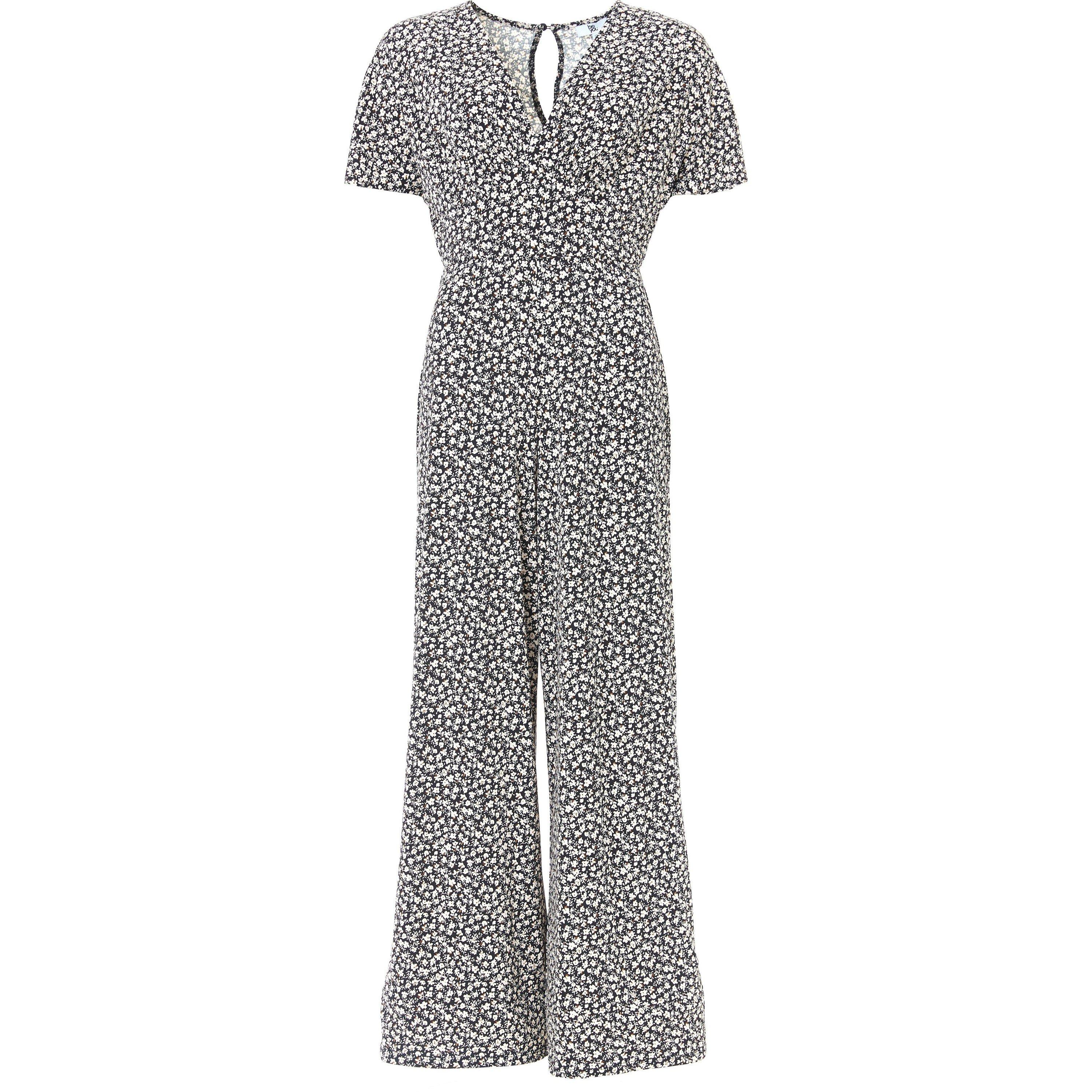 Preto/Branco - Be You - Mono Wide Leg Printed Jumpsuit - 3