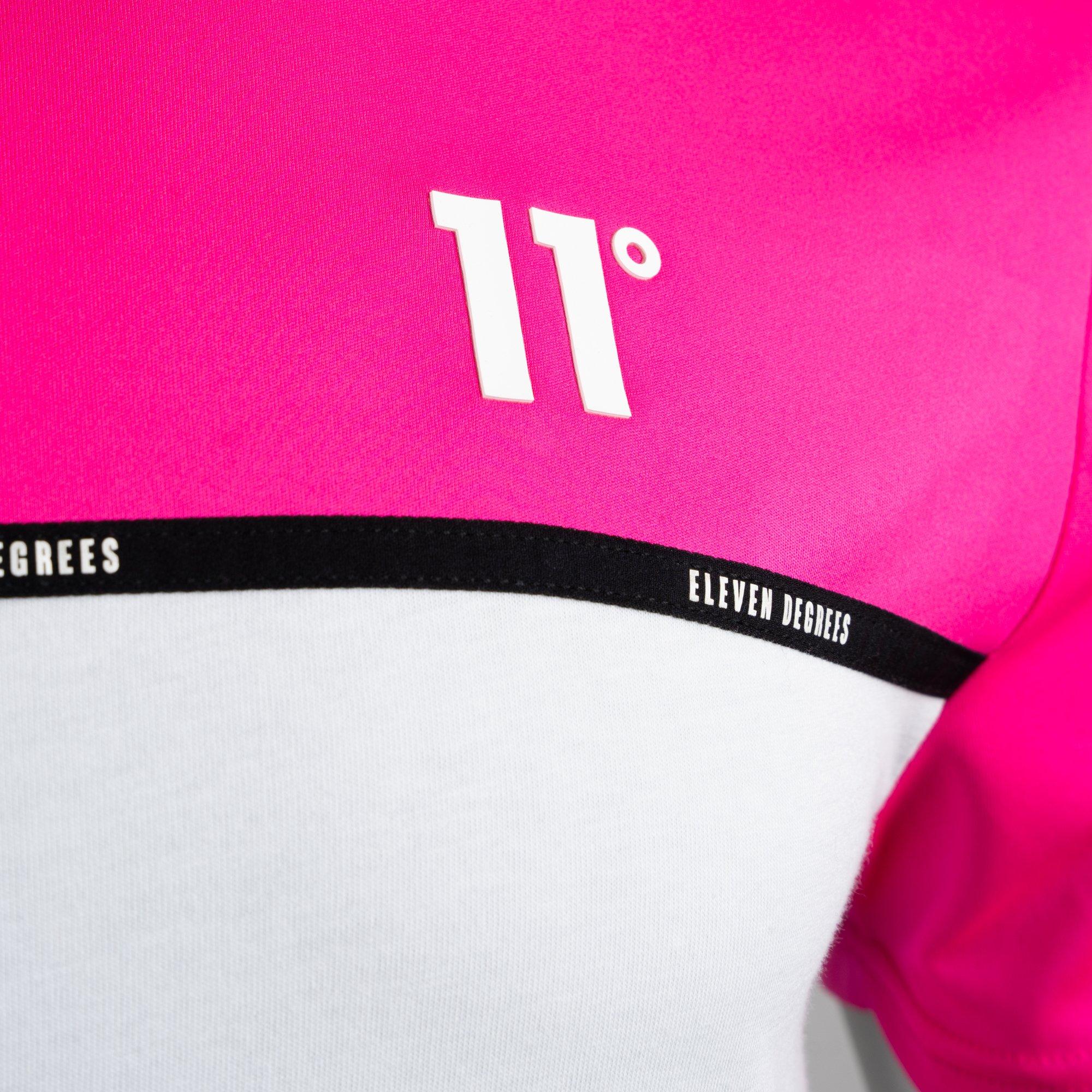 Pink Glo/White - 11 Degrees - Cut & Sew Taped T-Shirt - 2