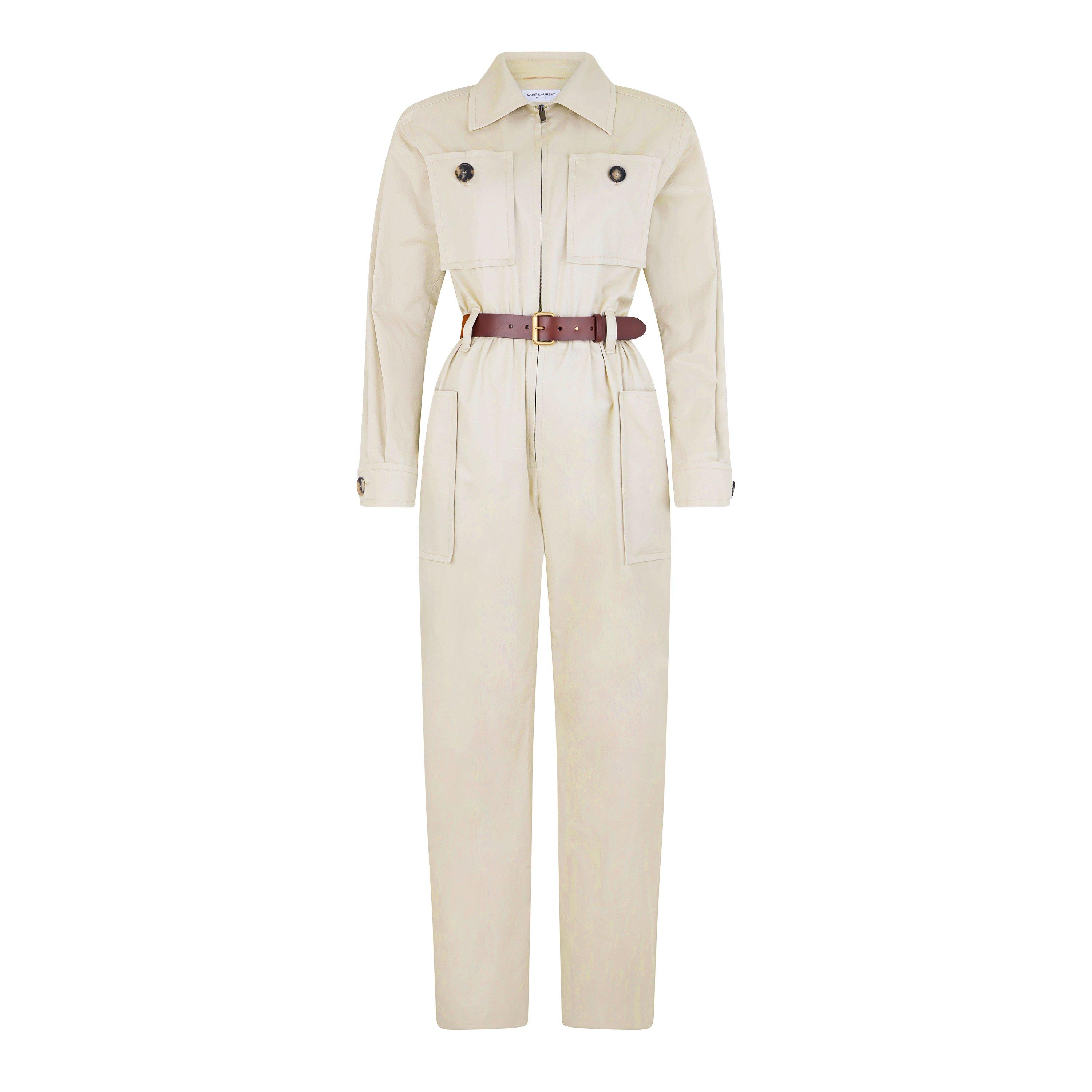 BEIGE CLAIR - Saint Laurent - Jumpsuit In Cotton Twill - 5