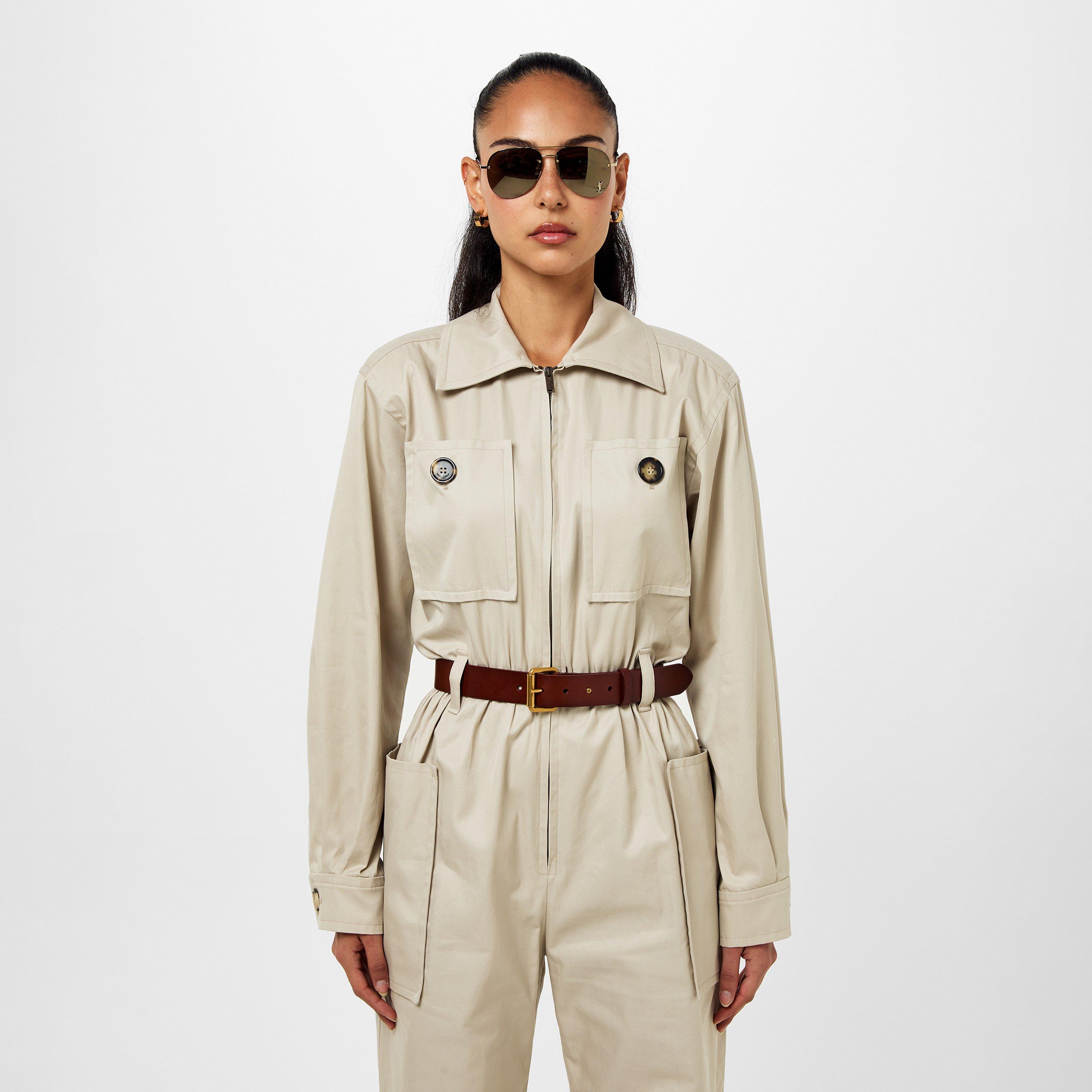 BEIGE CLAIR - Saint Laurent - Jumpsuit In Cotton Twill - 4
