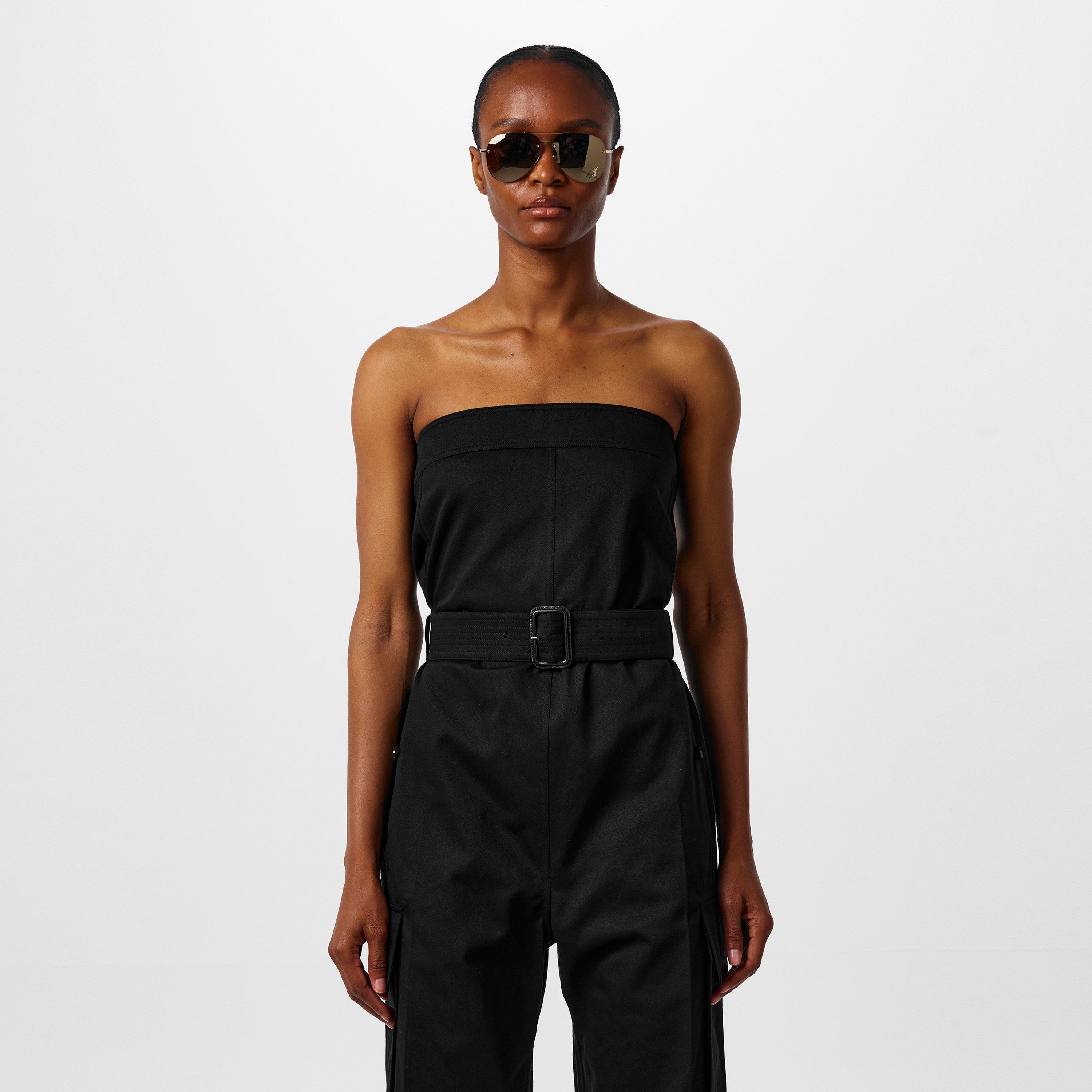 NOIR - Saint Laurent - Cassandre Strapless Jumpsuit - 4
