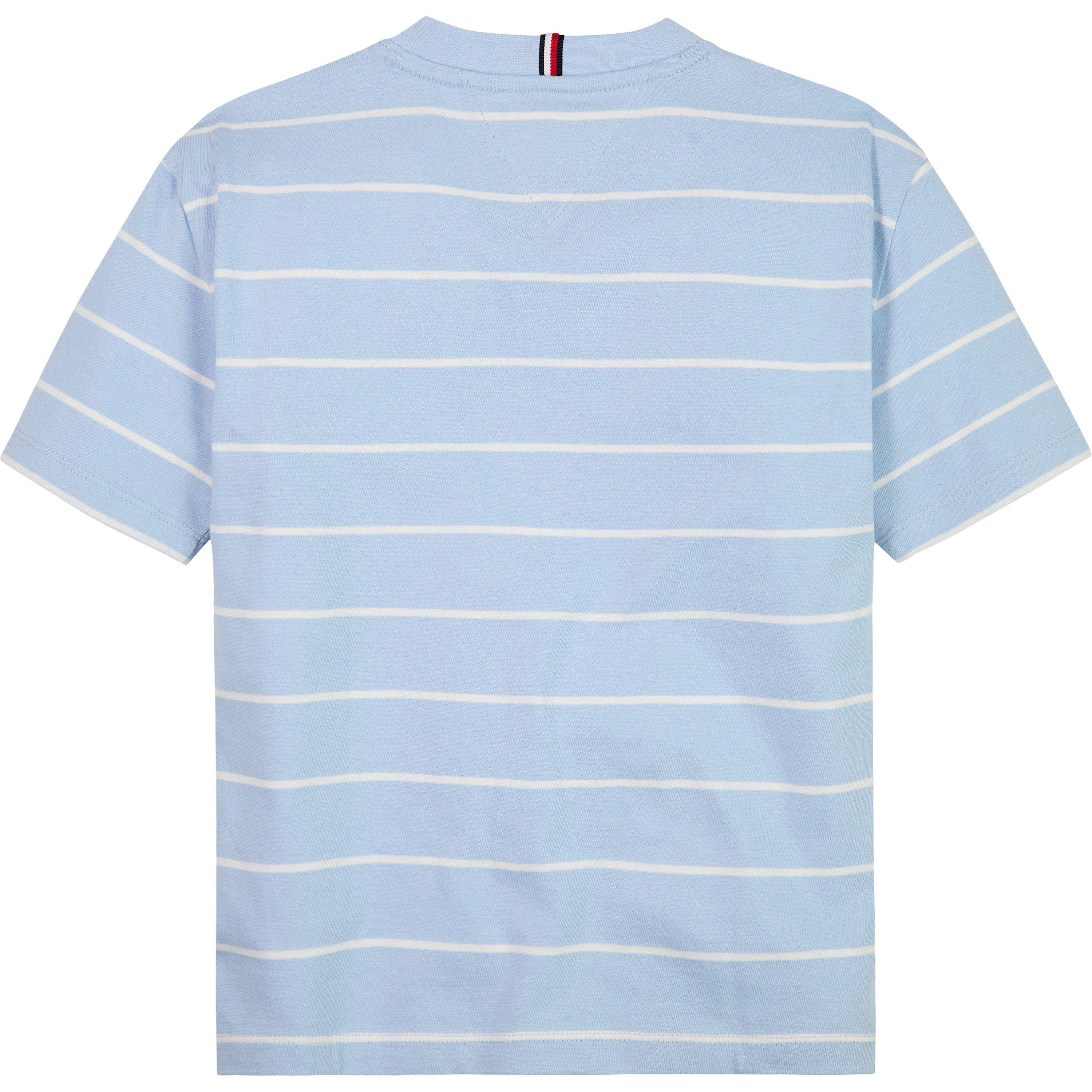 Blue/White - Tommy Hilfiger - Kids' Striped Logo Regular Fit T-Shirt - 3
