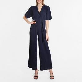 Be You Wide Wide Leg Plisse Jumpsuit