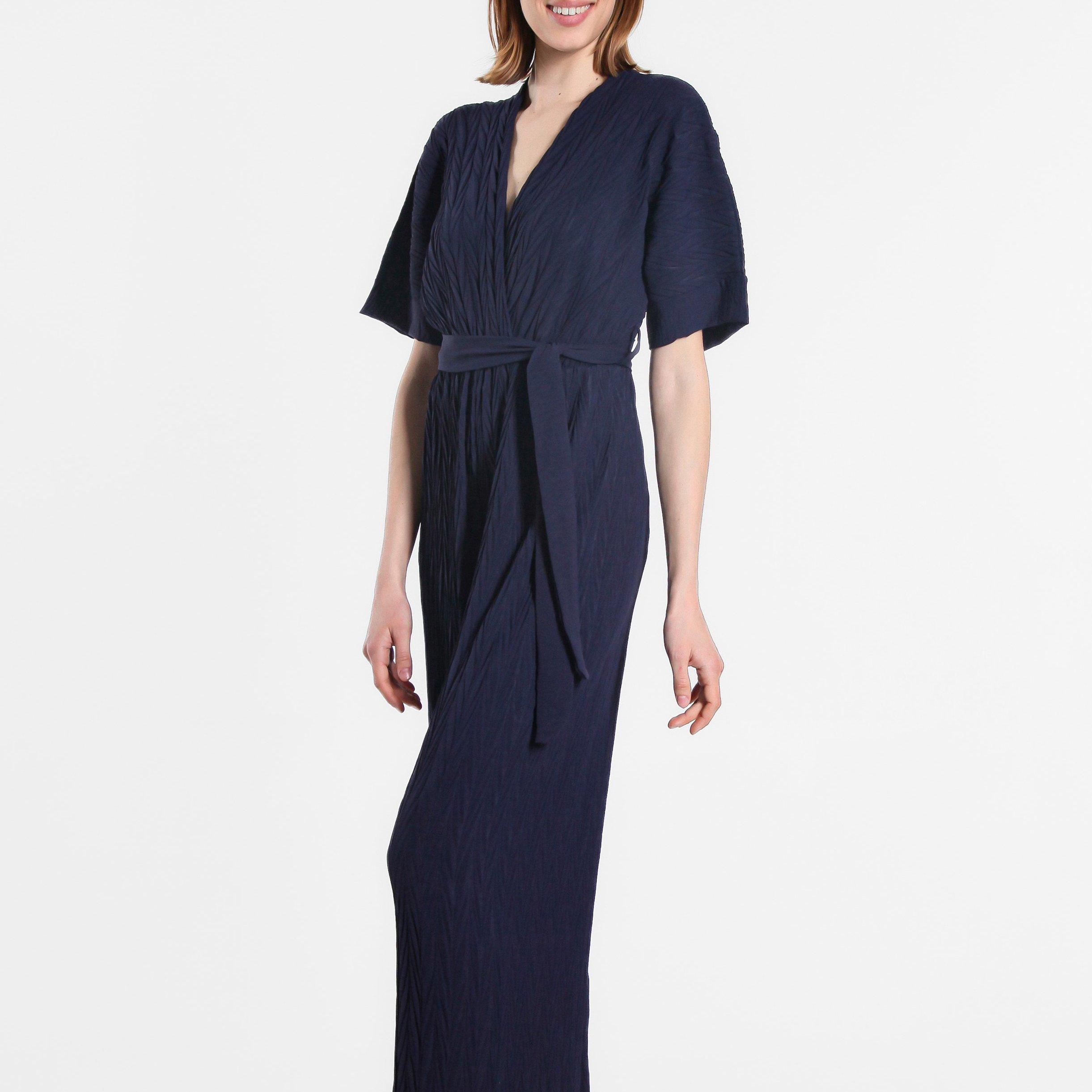 Marineblauw - Be You - Wide Leg Plisse Jumpsuit - 3