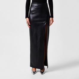 Good American Faux Leather Maxi Skirt