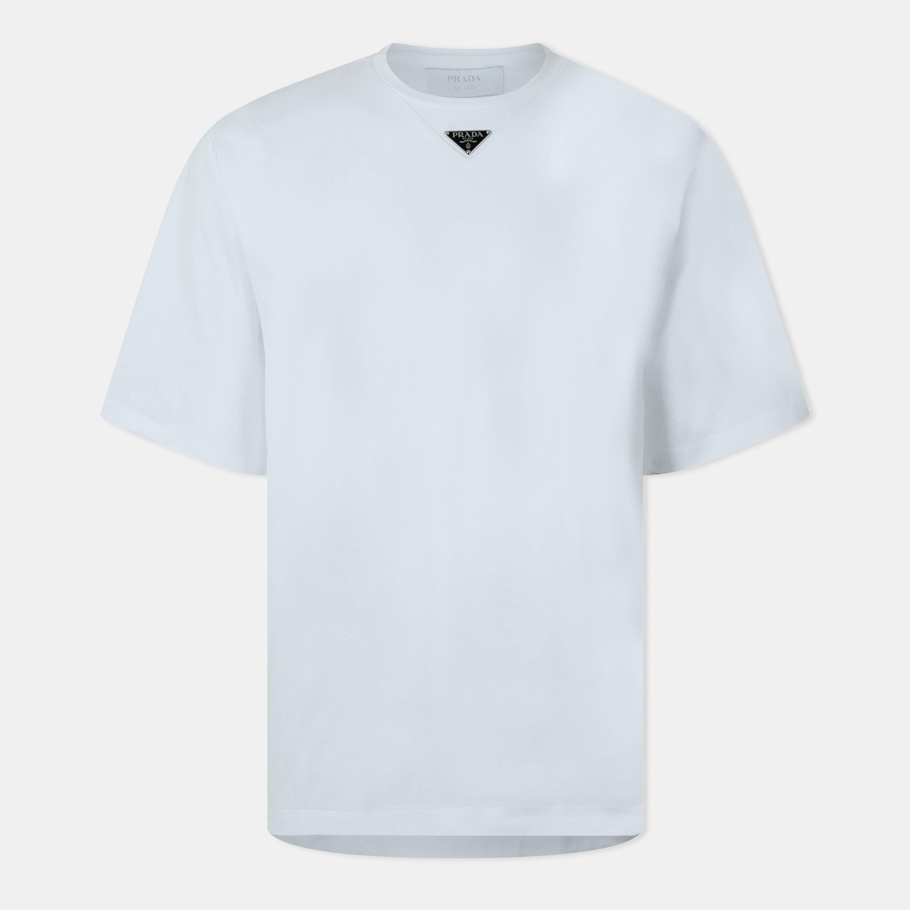 White - Prada - Logo Plaque T-Shirt - 1