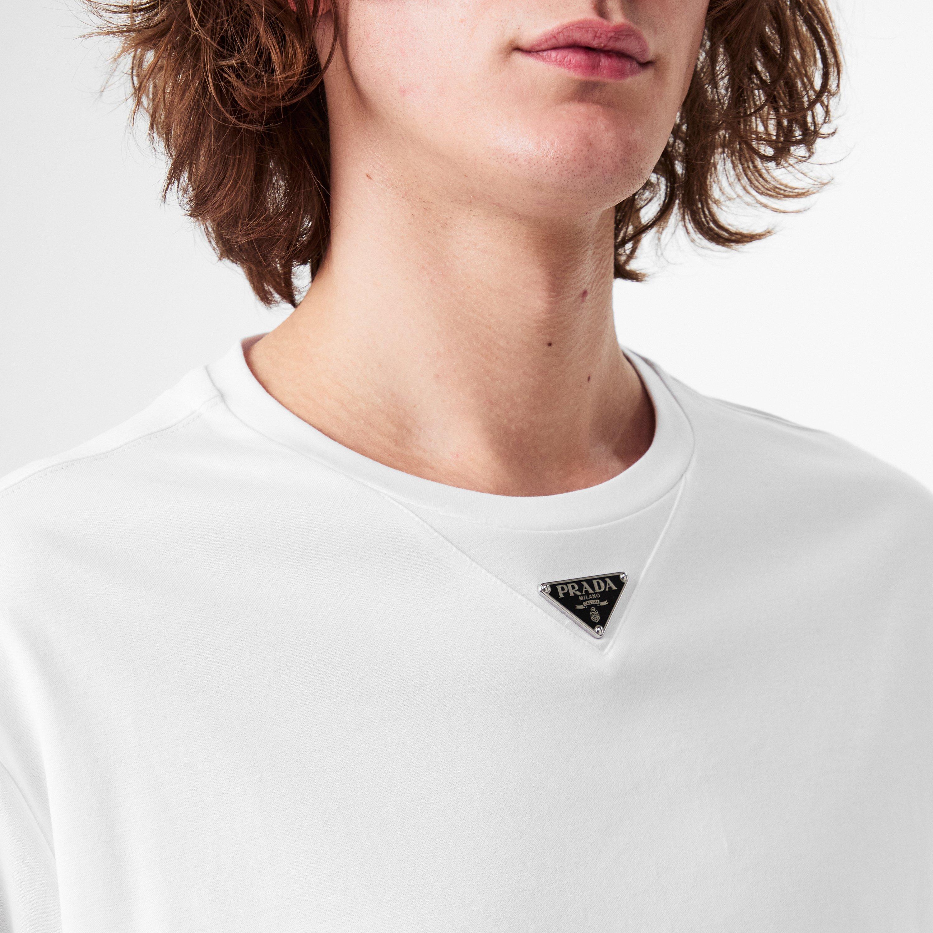 White - Prada - Logo Plaque T-Shirt - 5