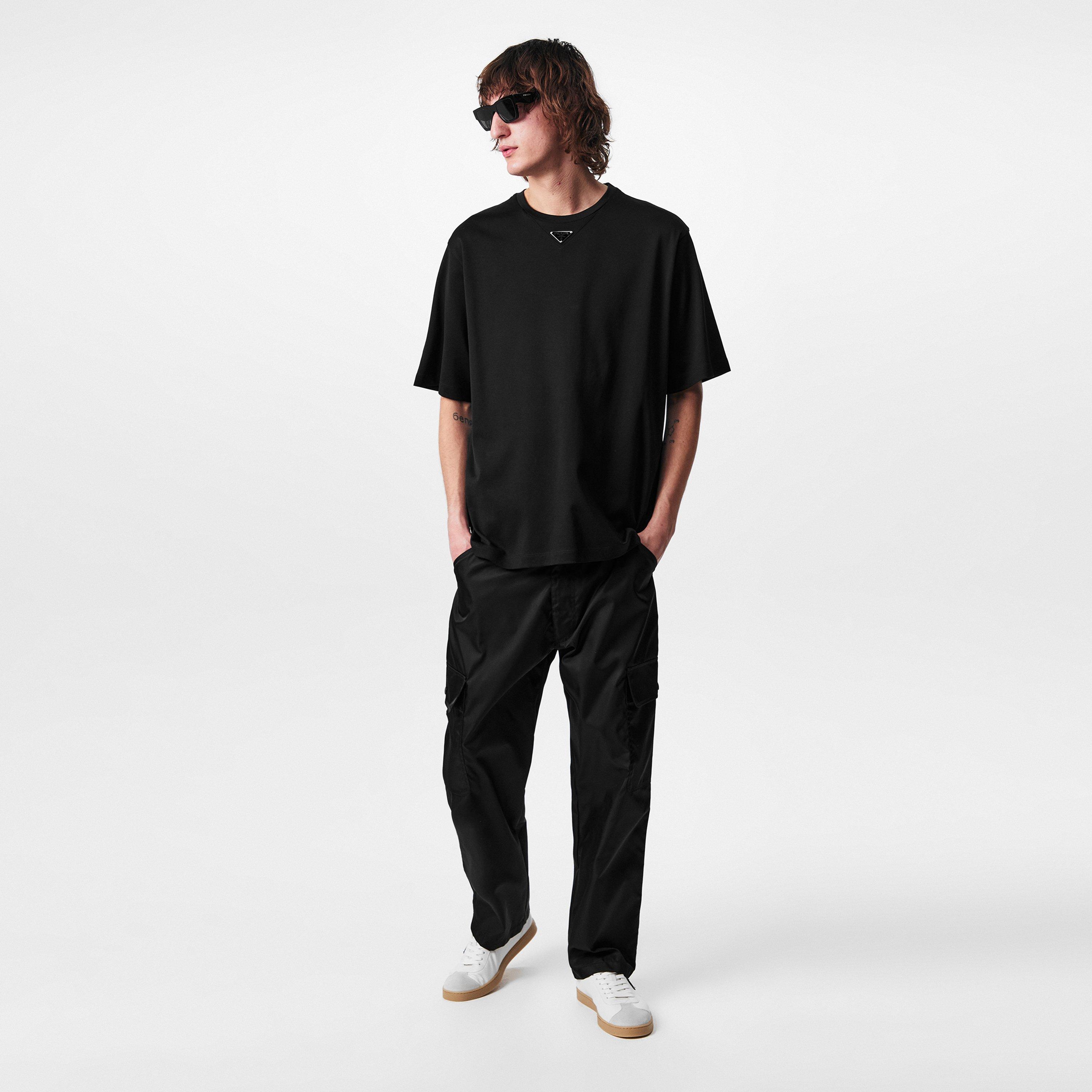 Black - Prada - Logo Plaque T-Shirt - 6