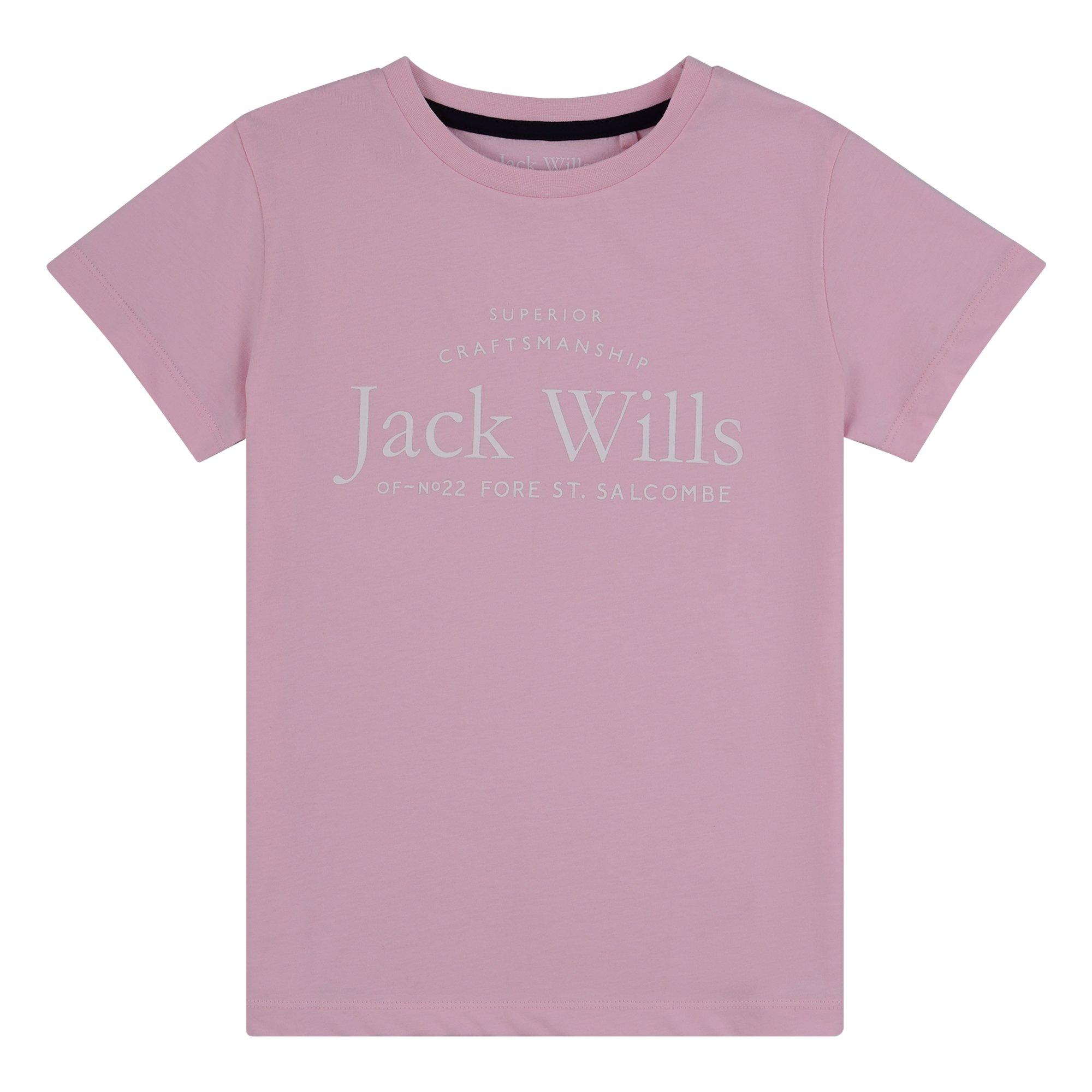 Pink Lady - Jack Wills - Jack Kids Girls Forstal Script Logo T-Shirt - 1