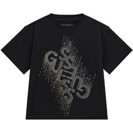 Guess Diamante T Shirt Juniors