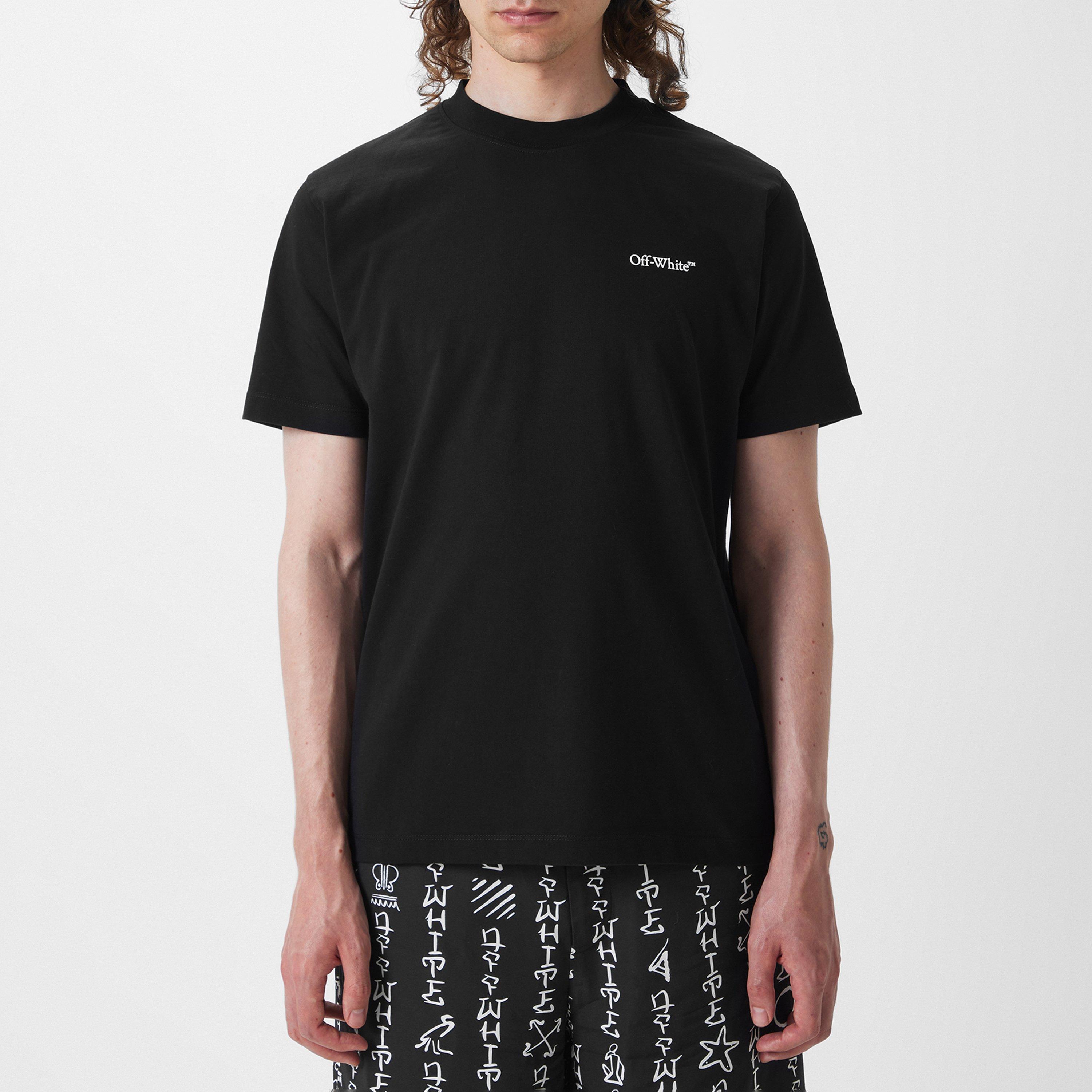 Black - Off White - Men's Logo Arrow T-Shirt, Iconic Motif - 3