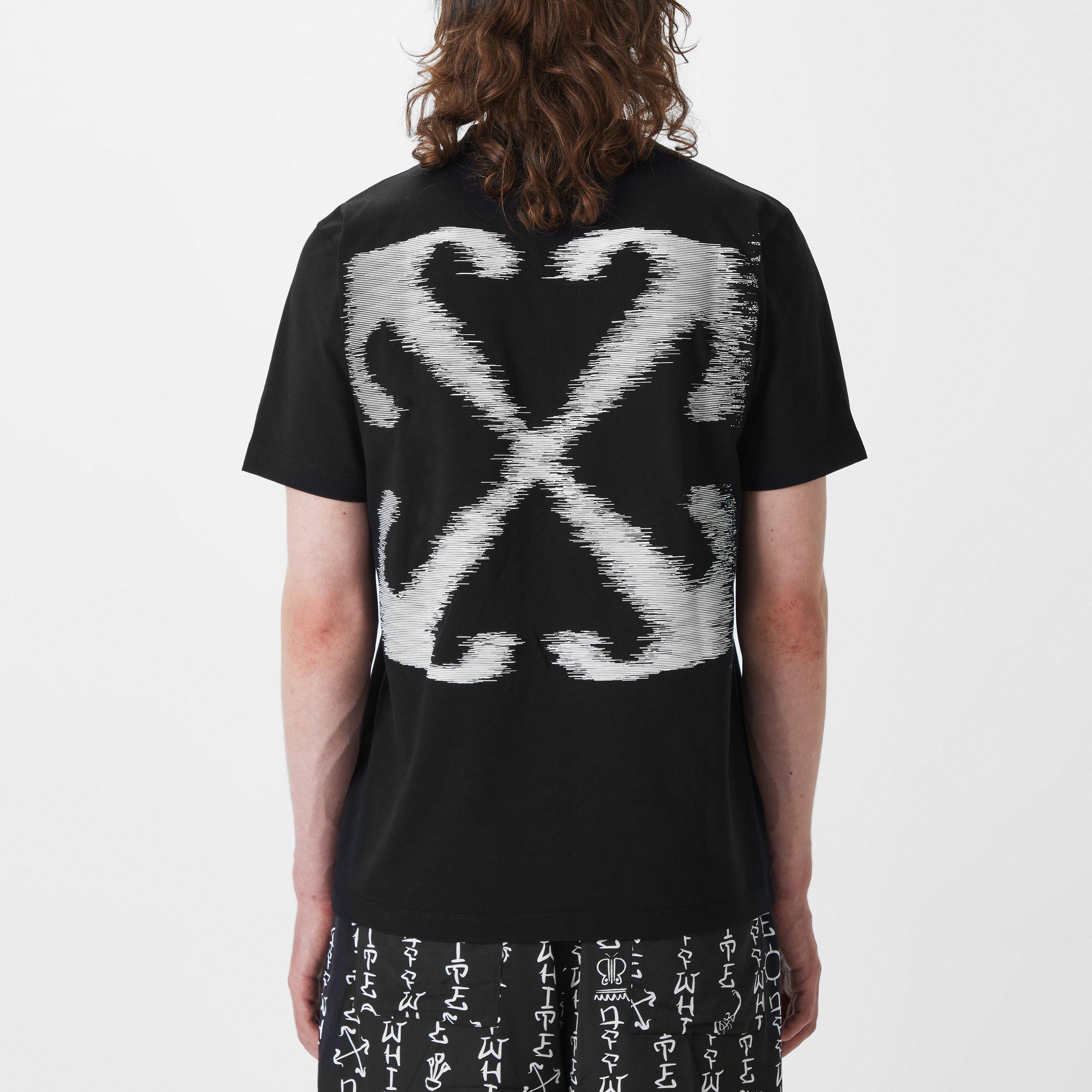 Black - Off White - Men's Logo Arrow T-Shirt, Iconic Motif - 4
