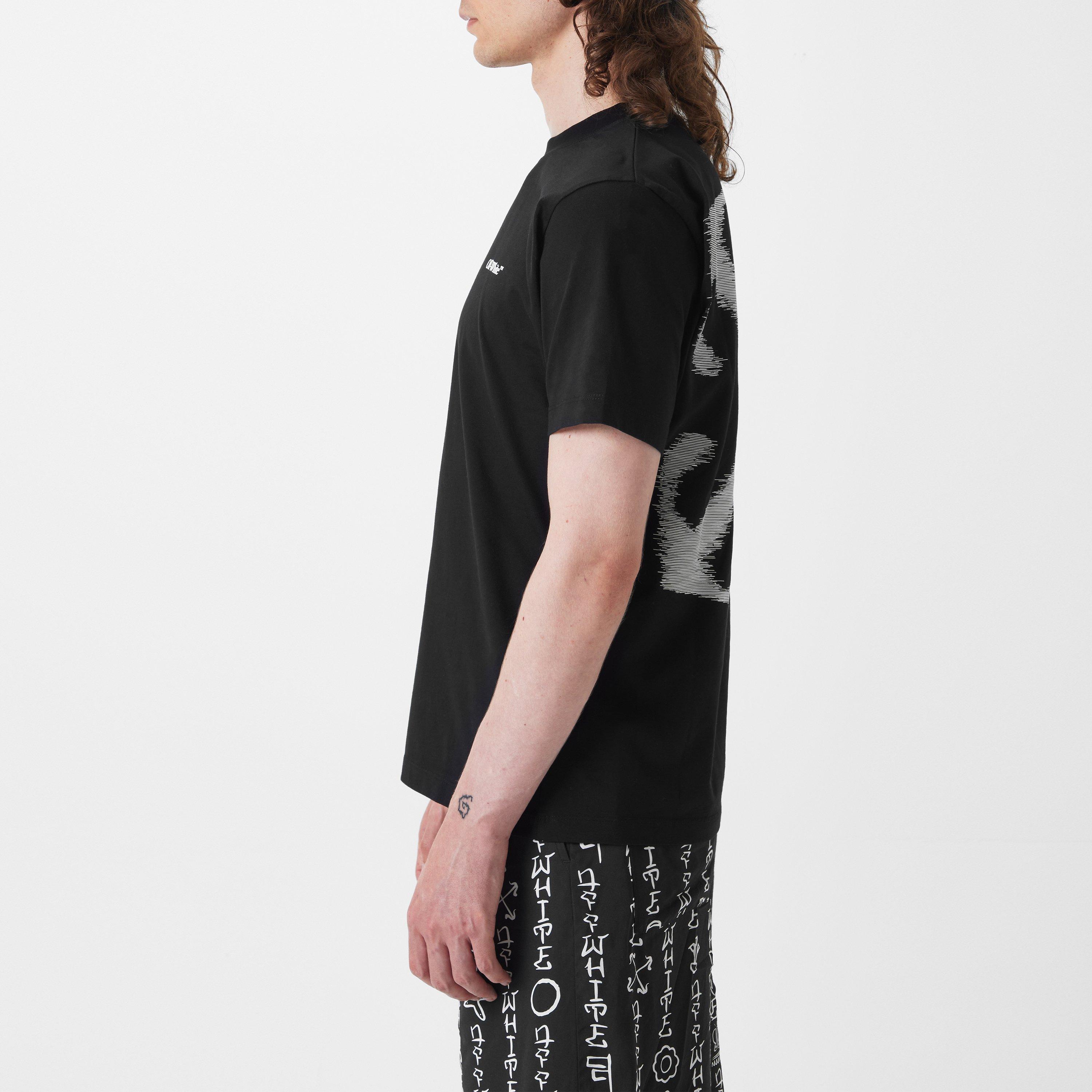 Black - Off White - Men's Logo Arrow T-Shirt, Iconic Motif - 5