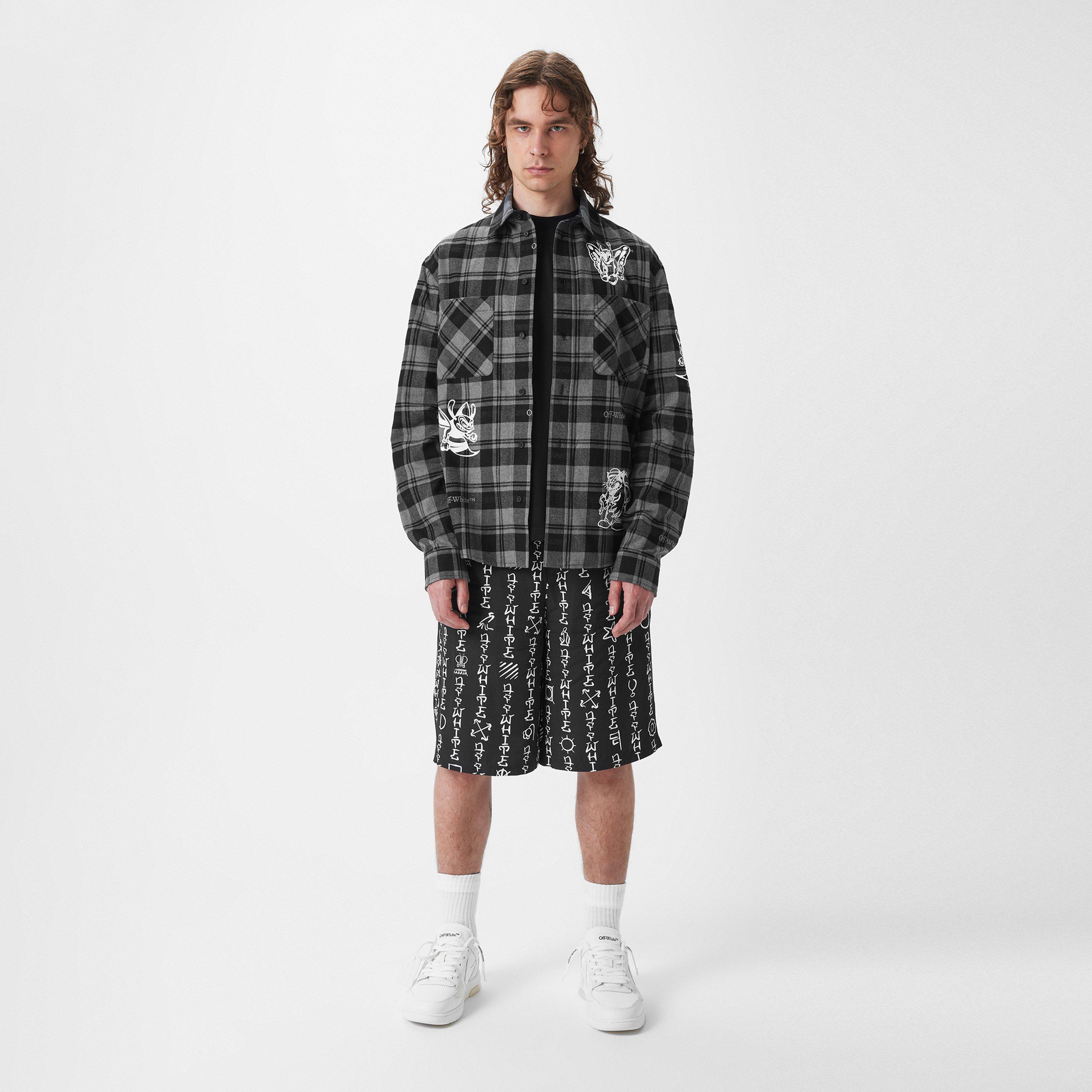 Black - Off White - Men's Logo Arrow T-Shirt, Iconic Motif - 6