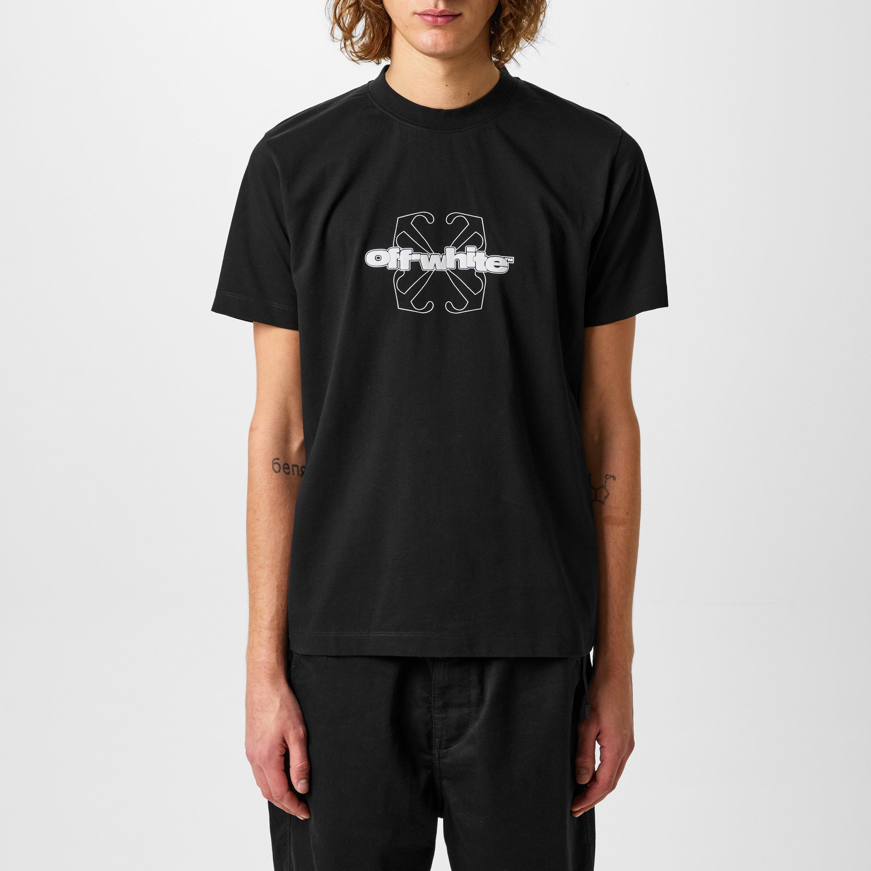 Black - Off White - Men's Flock Arrow T-Shirt, Minimalist Design - 3