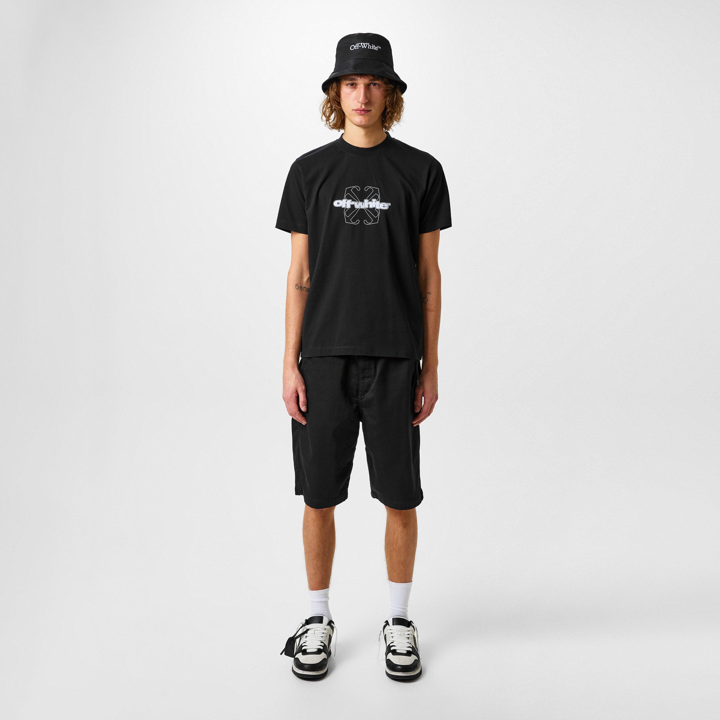 Black - Off White - Men's Flock Arrow T-Shirt, Minimalist Design - 5