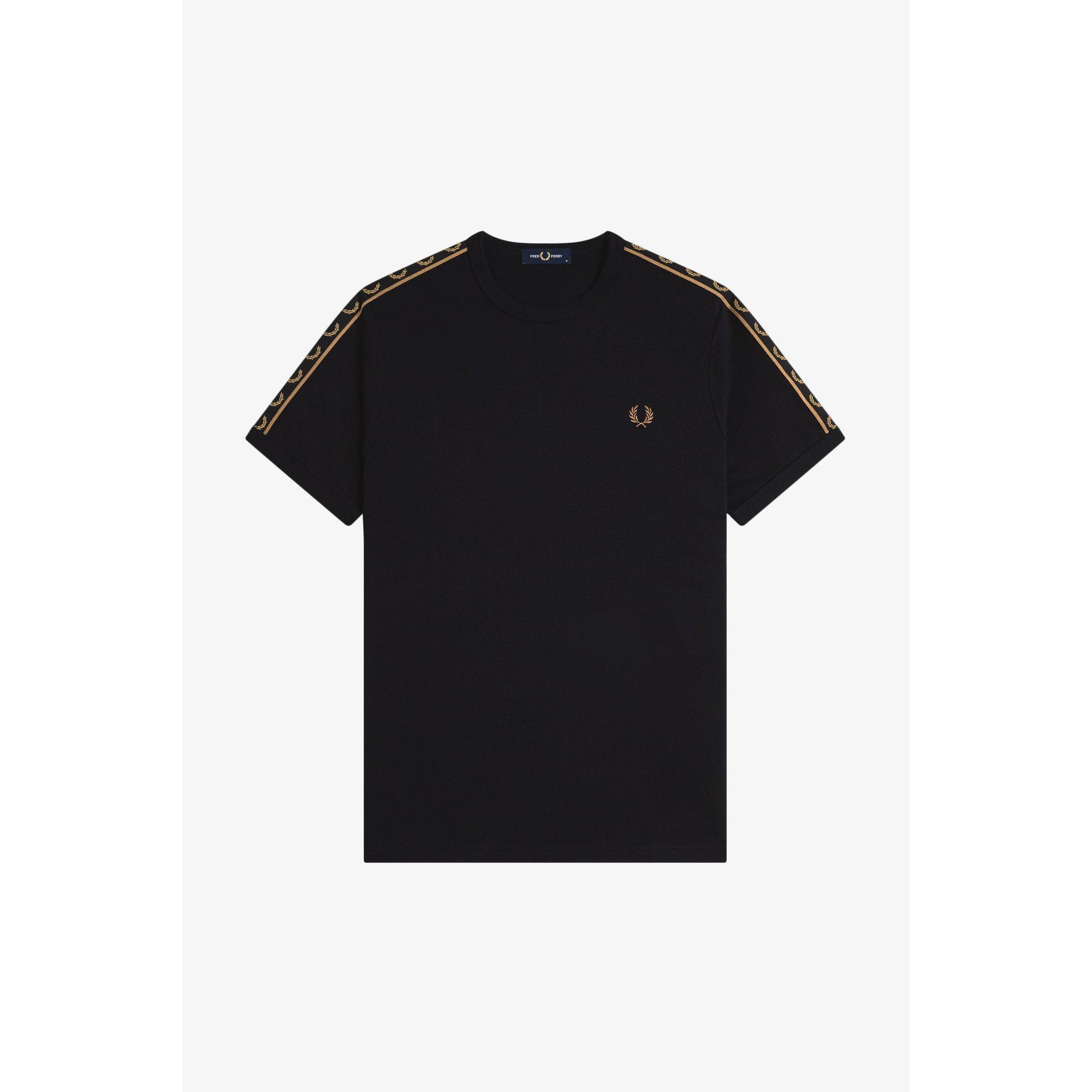 Fred Perry Tape Tee - Black/Shade S77 - L