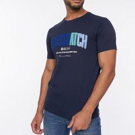 Crosshatch CH Flocked T Shirt Mens