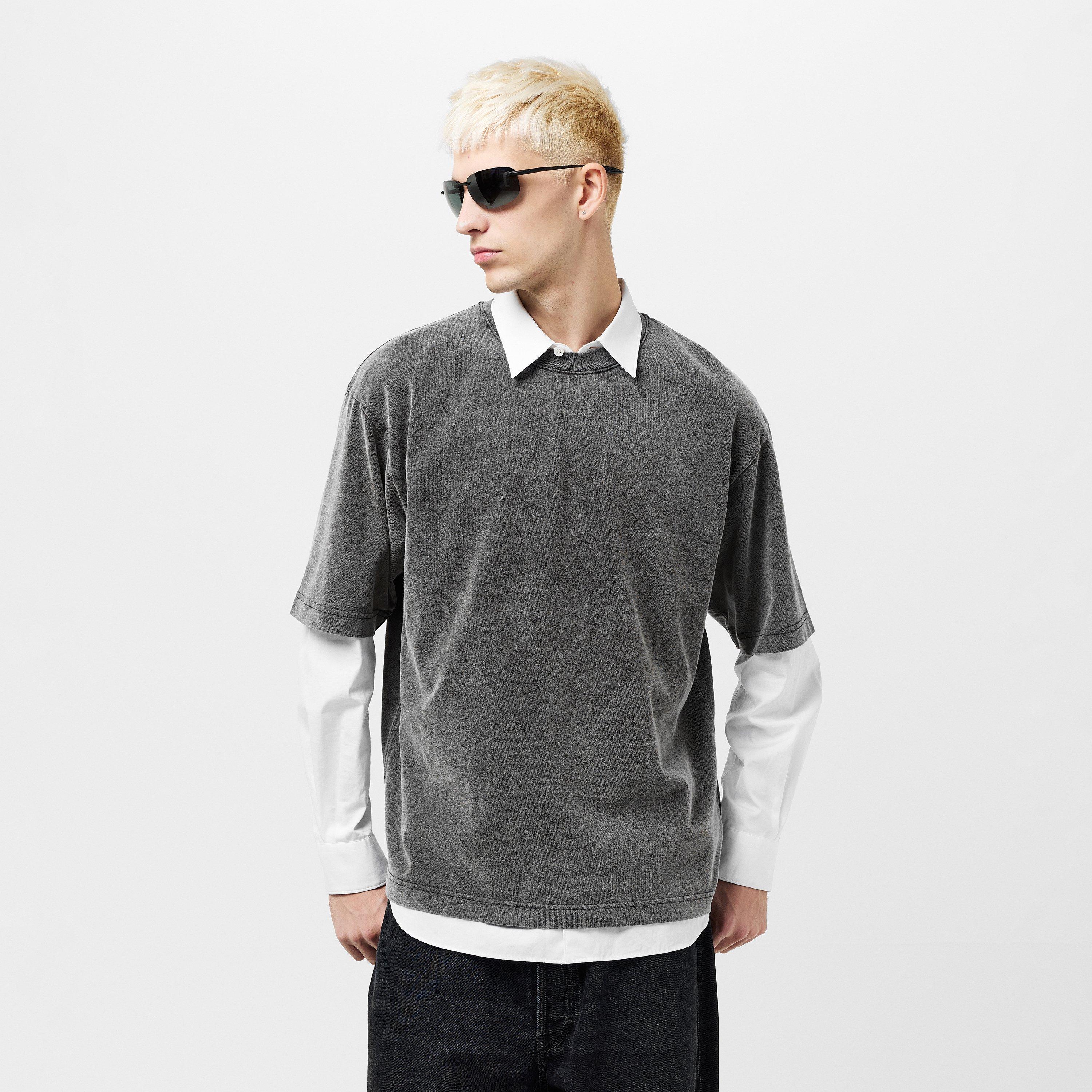 Faded Black - Acne Studios - Men's Relax Crew Oversized T-Shirt - 3