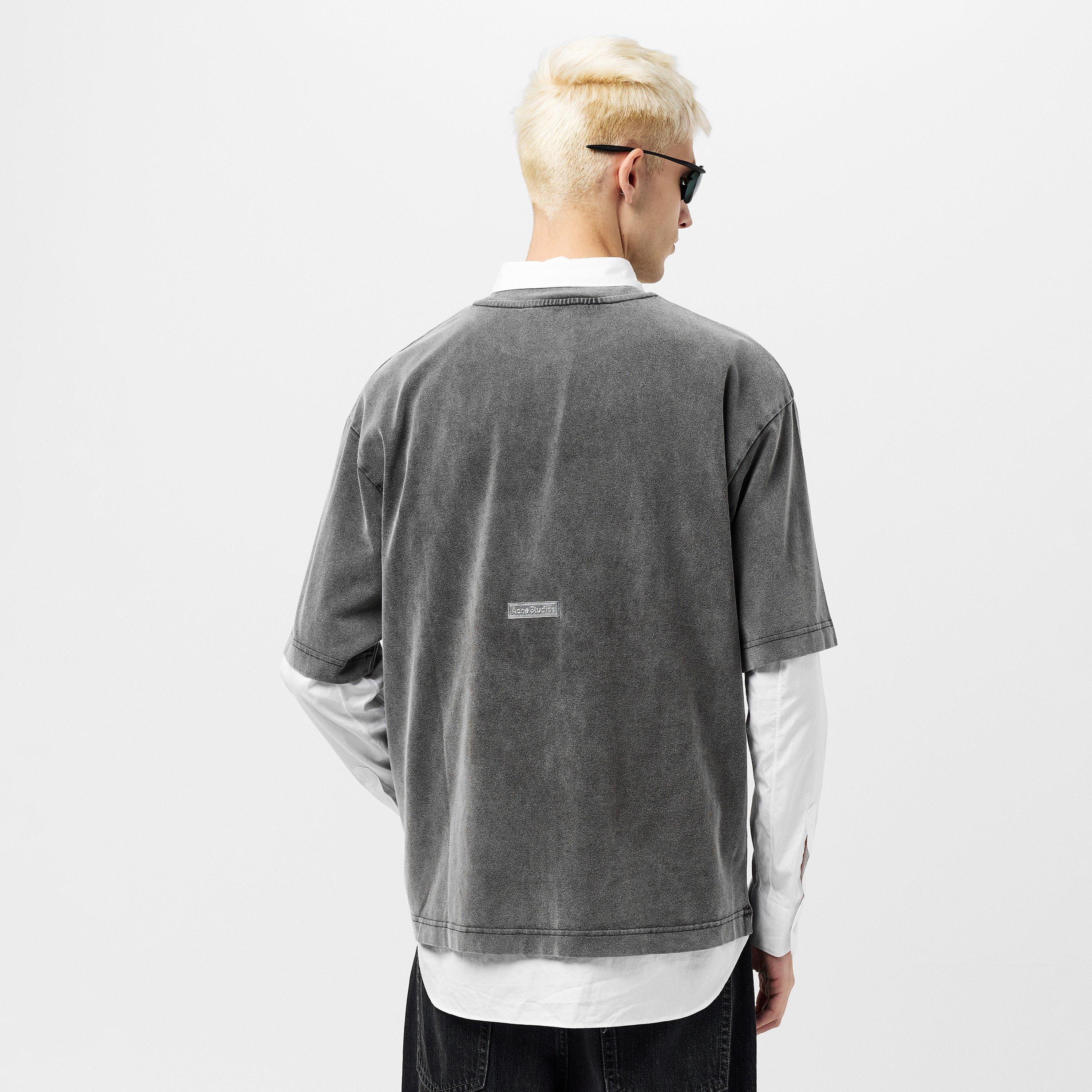 Faded Black - Acne Studios - Men's Relax Crew Oversized T-Shirt - 4
