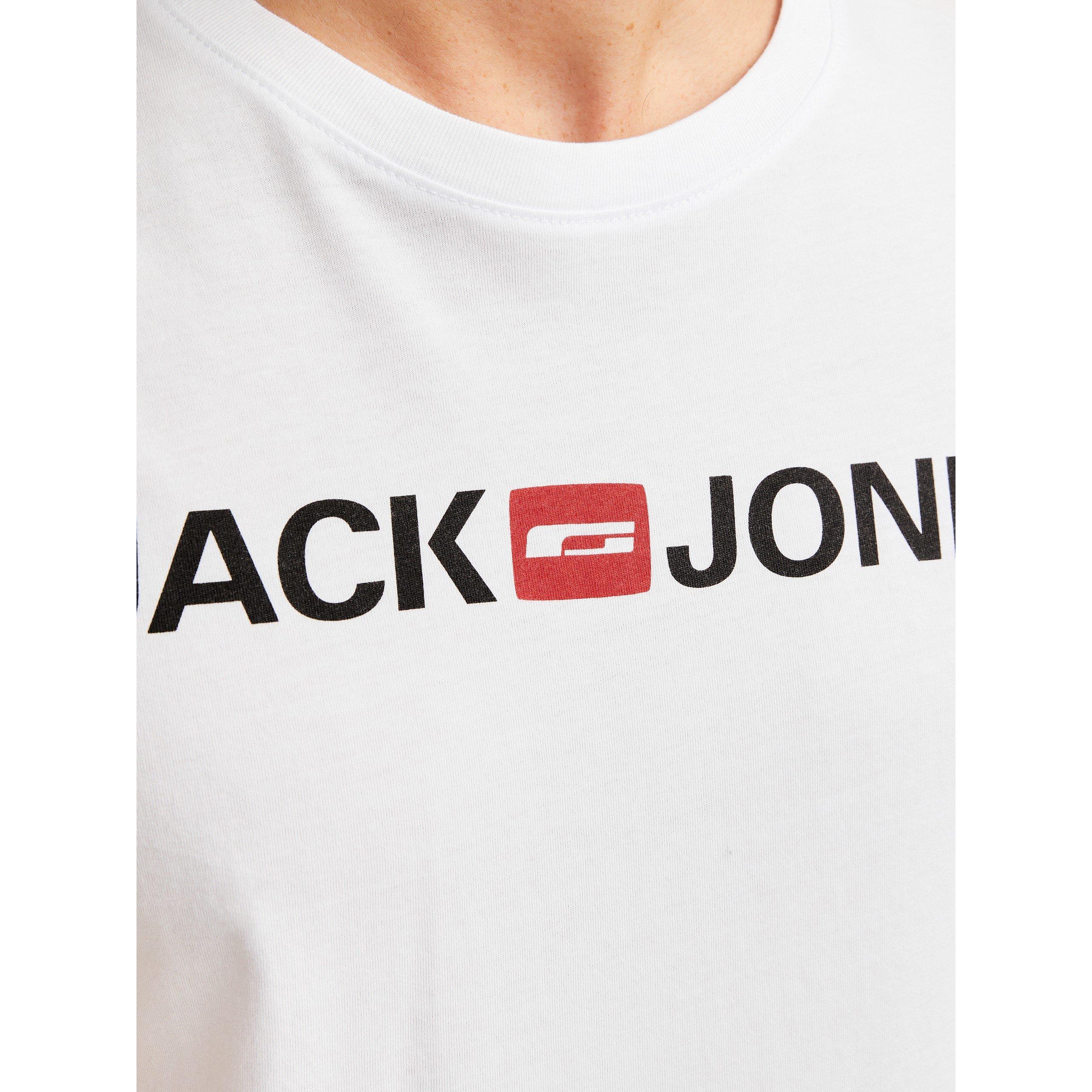 Weiß - Jack and Jones - Corp Logo 3-Pack T-Shirt Mens - 5