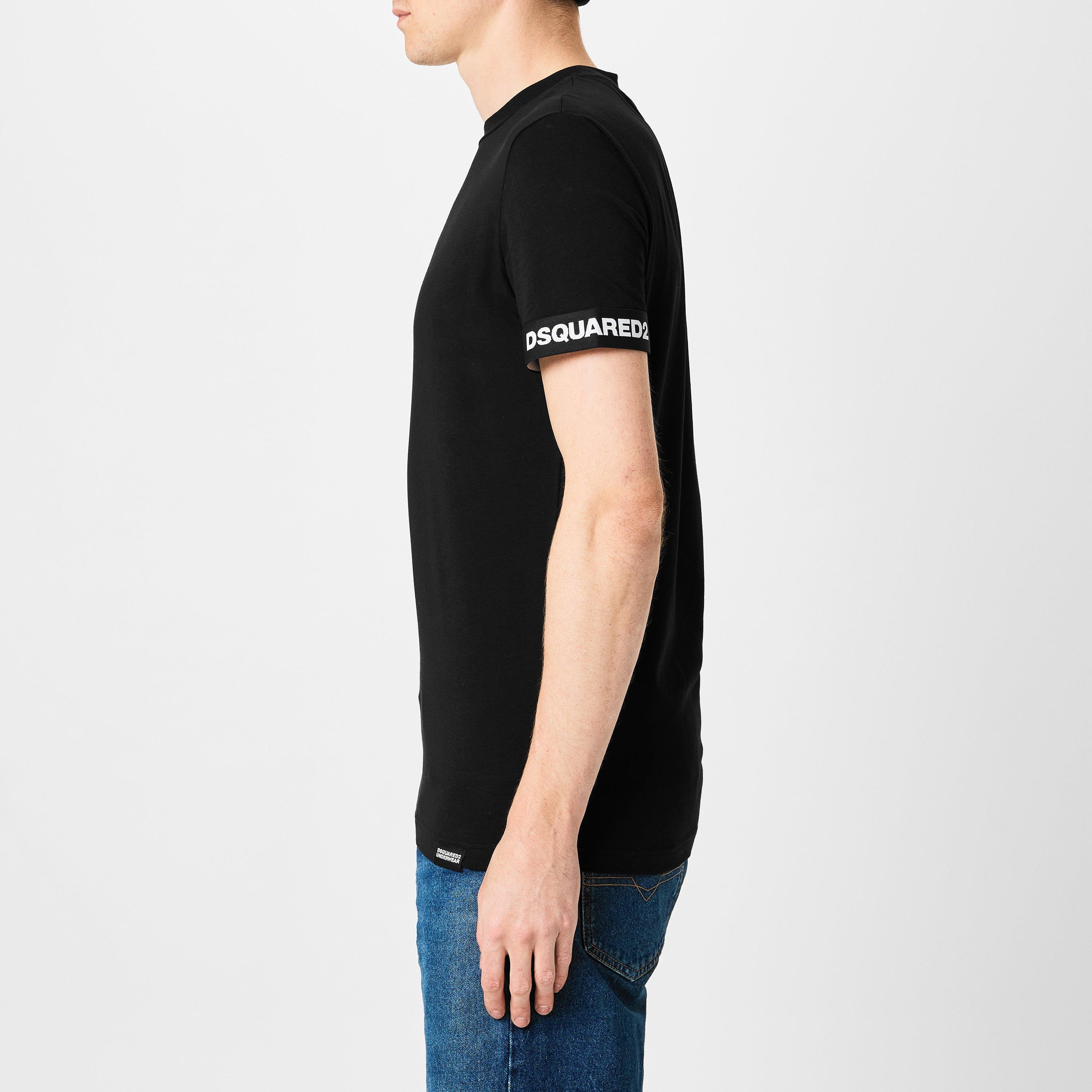 Black - DSquared2 - Logo Band T-Shirt - 5