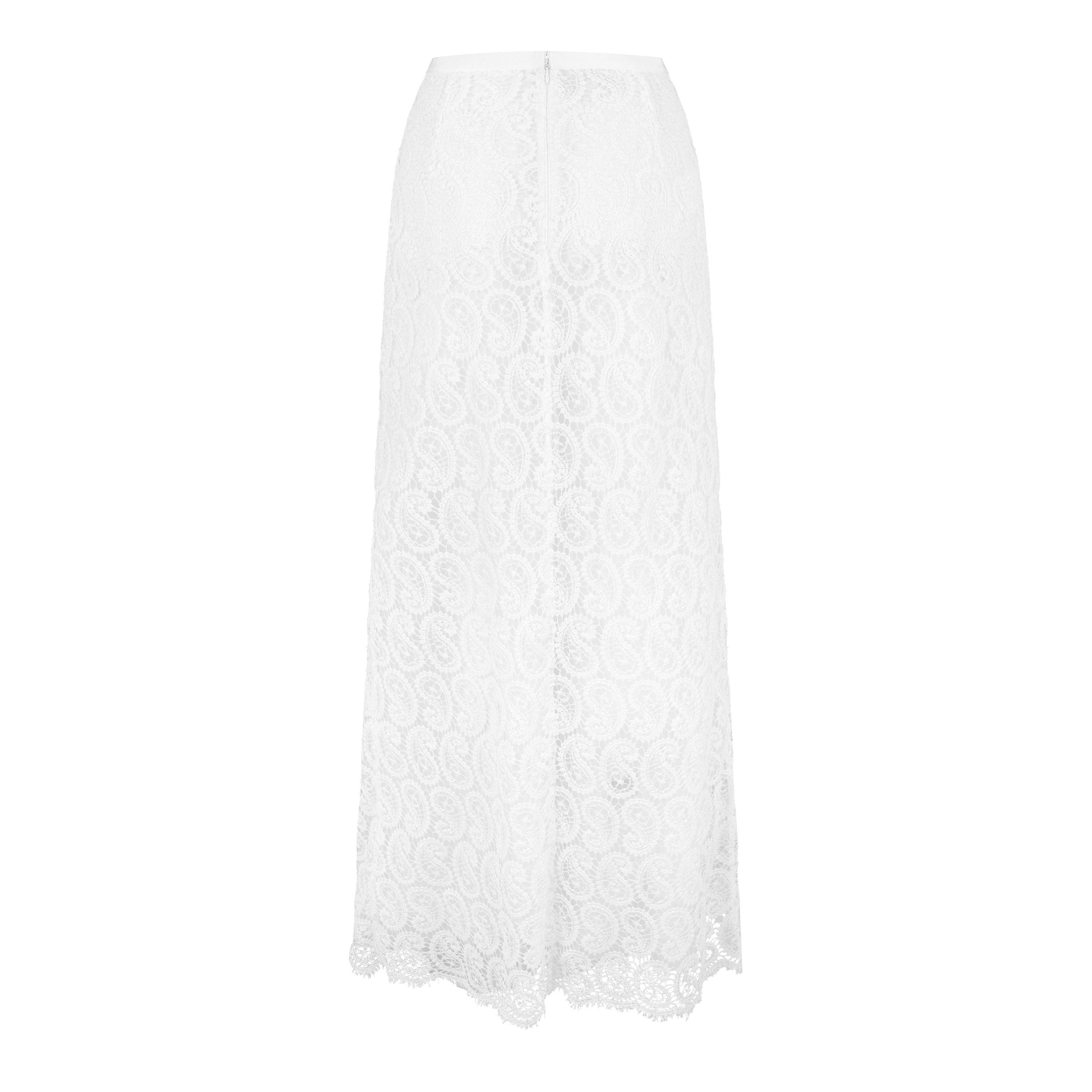 Ivory - Giambattista Valli - Women's Paisley Macrame Lace Maxi Skirt - 2